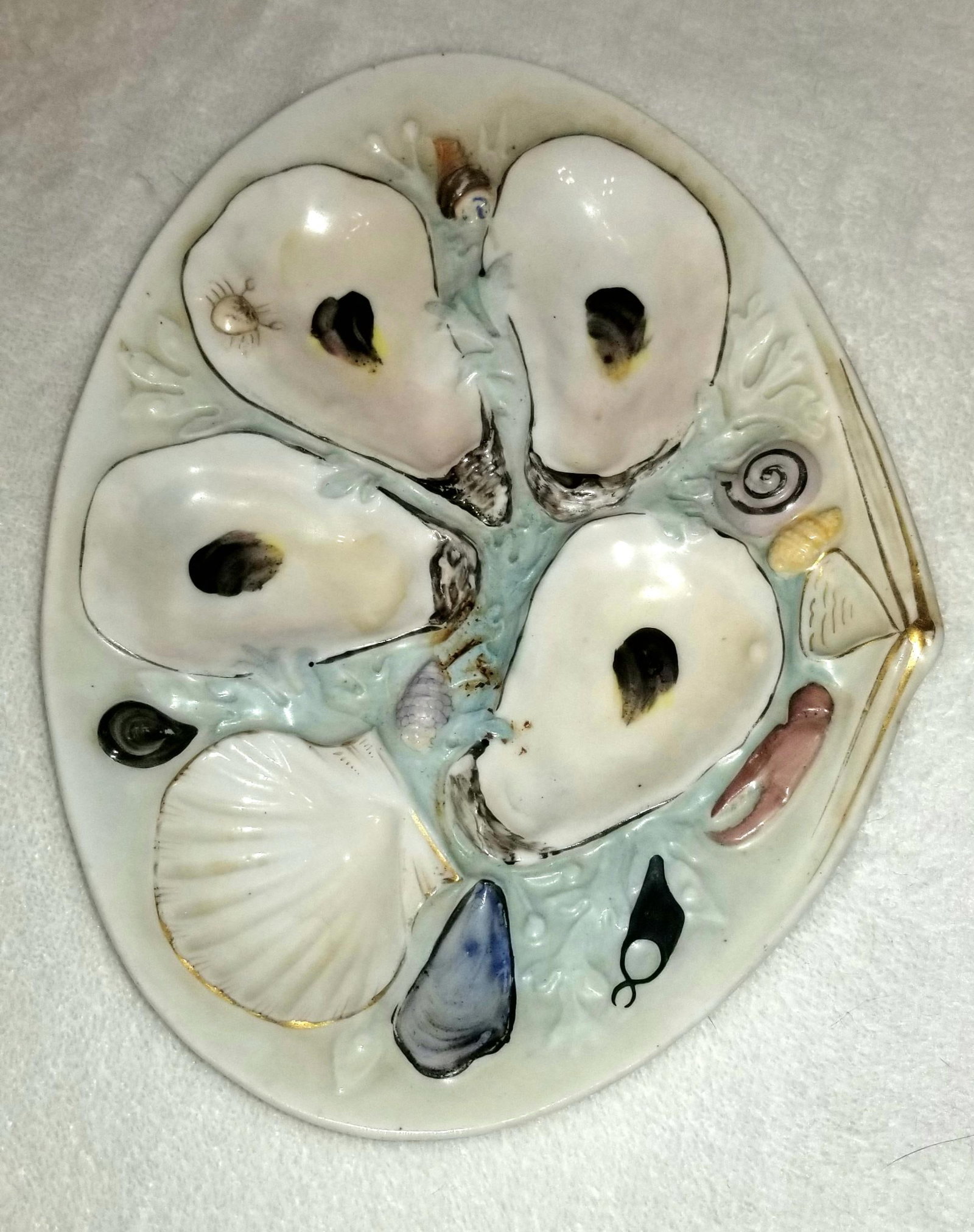 Late 19th Century Antique American Union Porcelain Works Oyster Plates - Set of 2 - 3