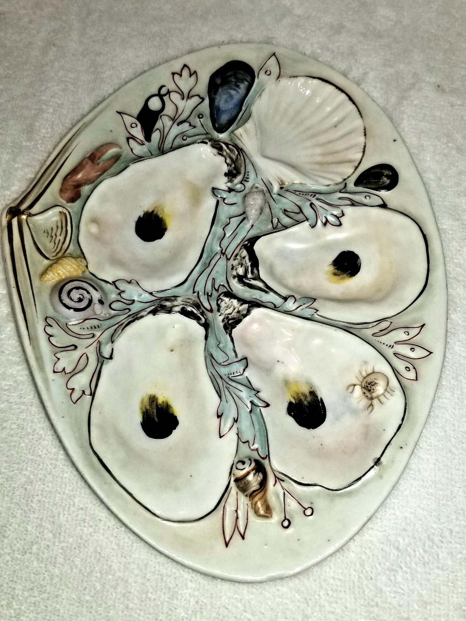 Late 19th Century Antique American Union Porcelain Works Oyster Plates - Set of 2 - 4