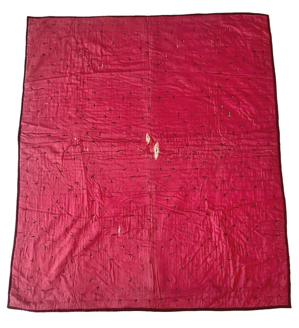 Antique Patchwork Embroidered Sampler Quilt, Mid 19th Century - 2