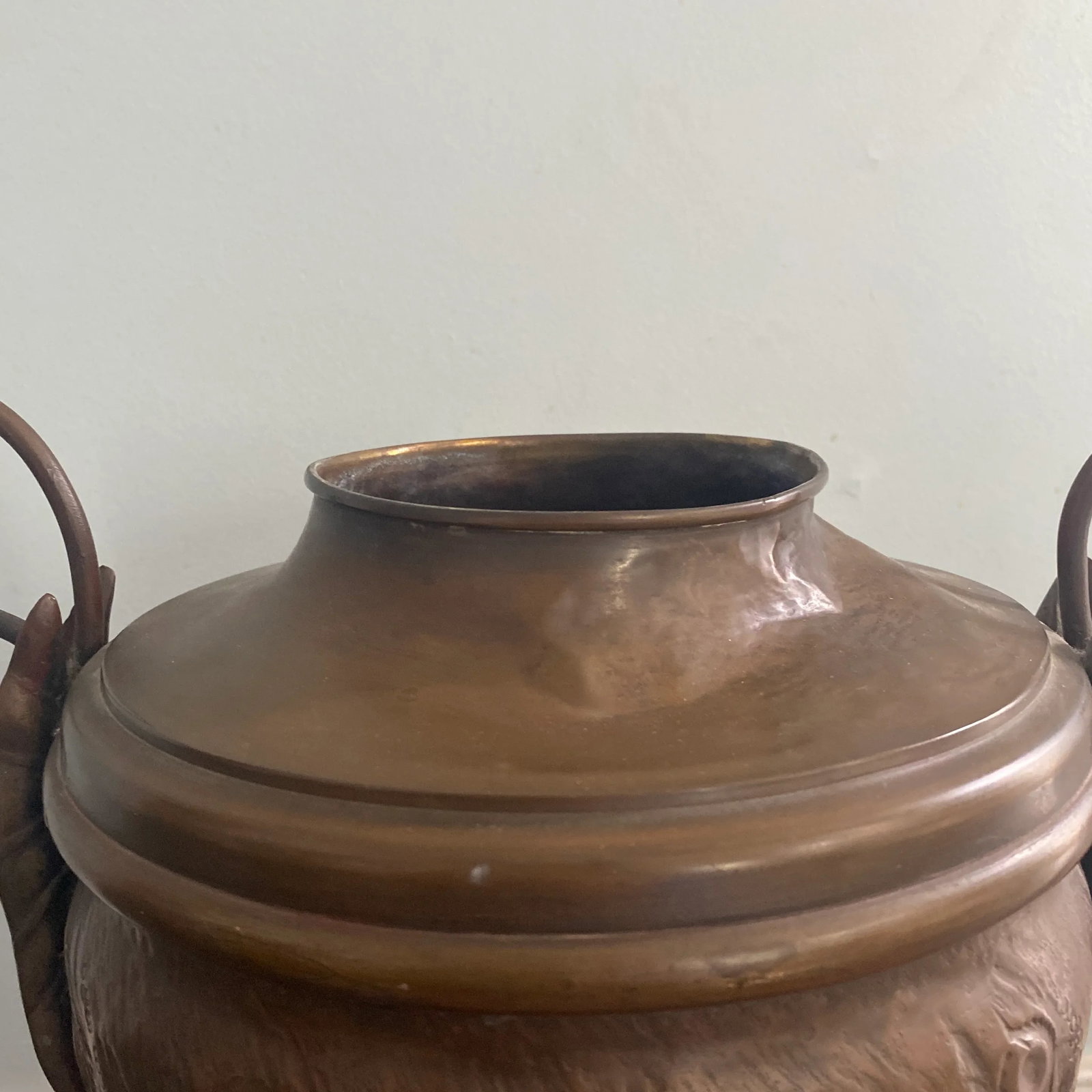 19th Century Figural Bird Copper Bronze Urn - 4