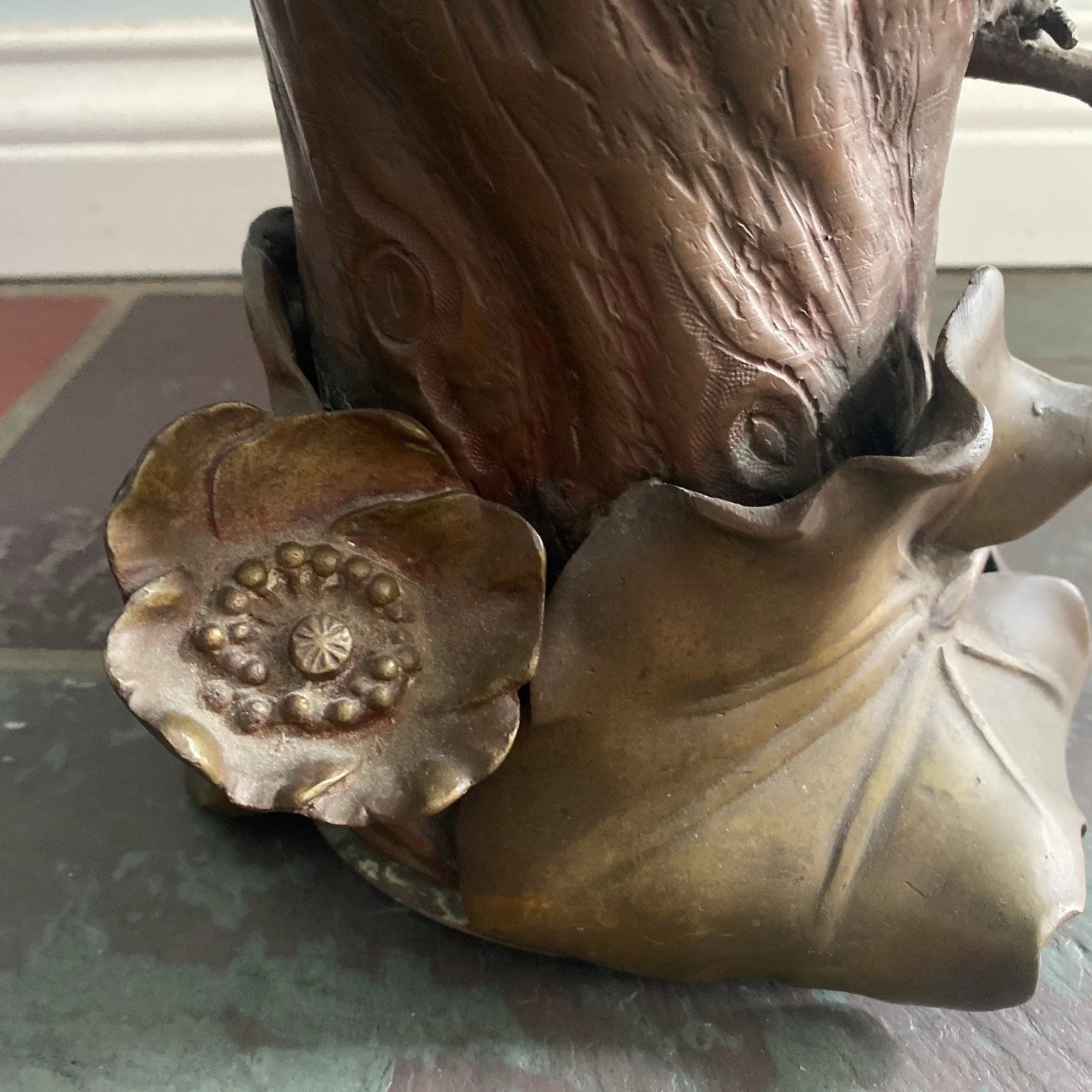 19th Century Figural Bird Copper Bronze Urn - 7