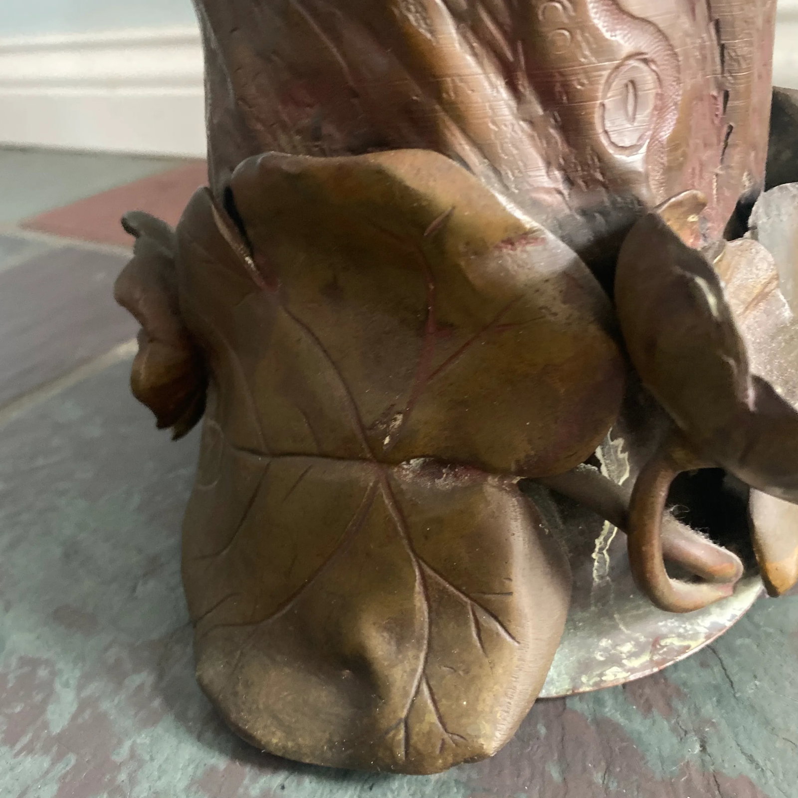 19th Century Figural Bird Copper Bronze Urn - 9