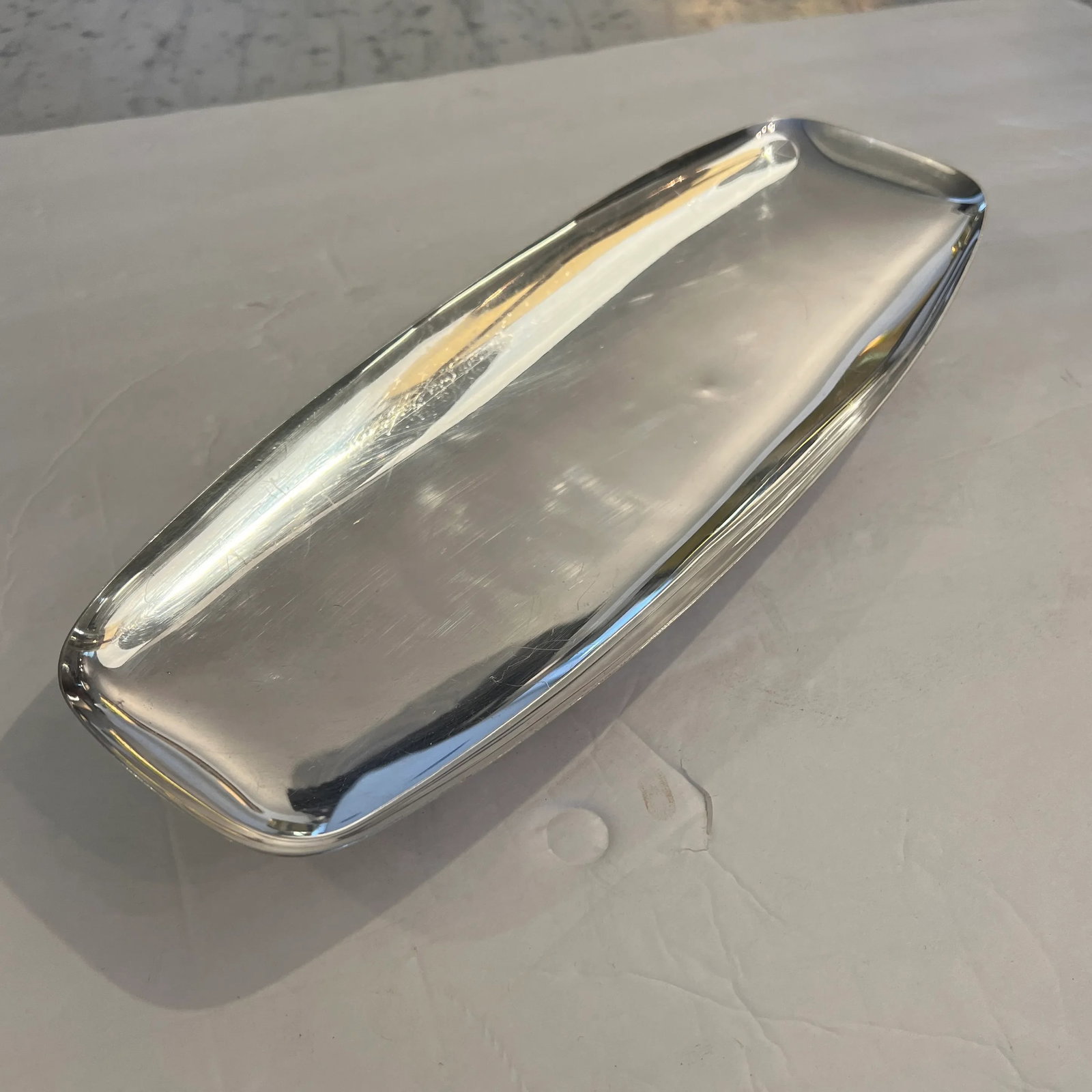 Original Macy's Silver Shop Oblong Serving Tray/ Dish Signed - 9