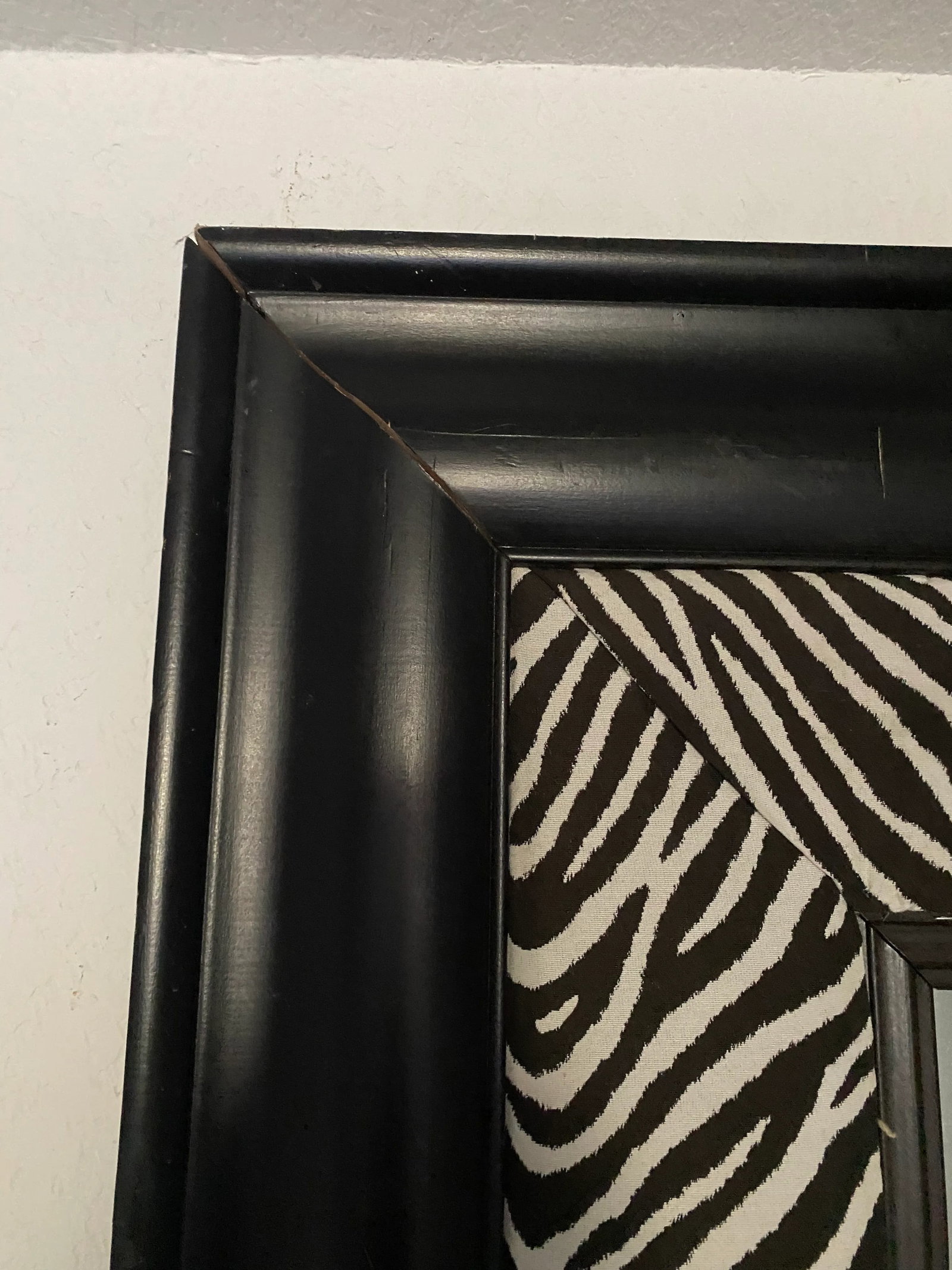 1970s Large Anthony Redmille Style Faux Zebra Mirror - 2