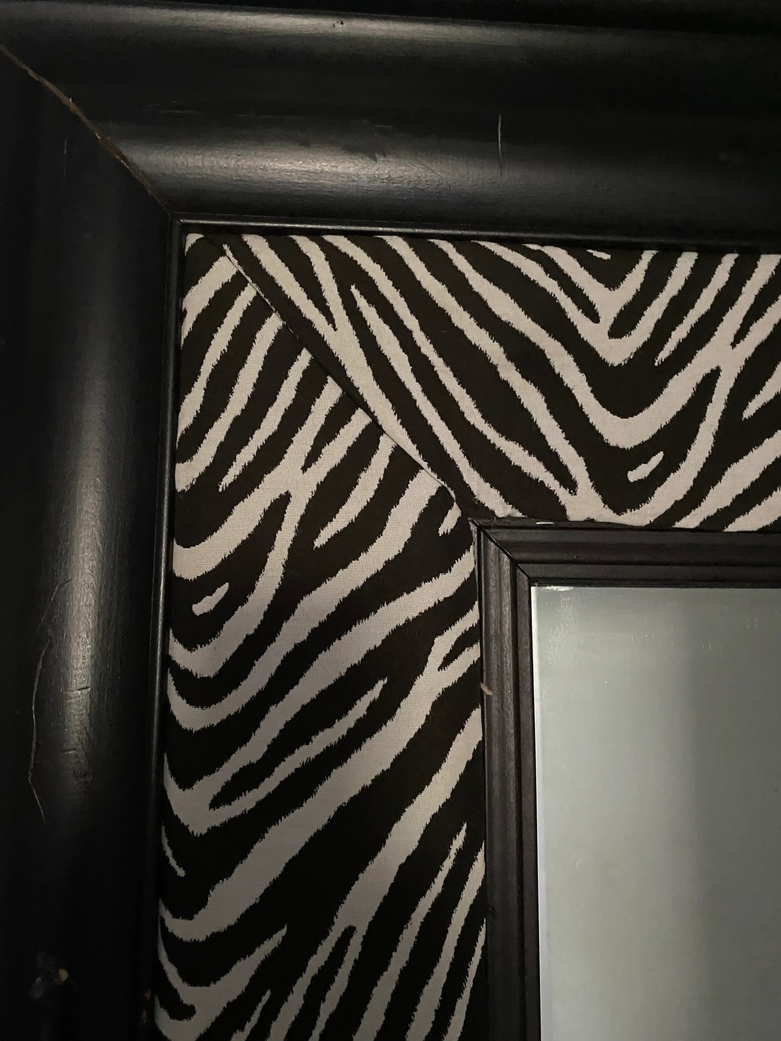 1970s Large Anthony Redmille Style Faux Zebra Mirror - 3