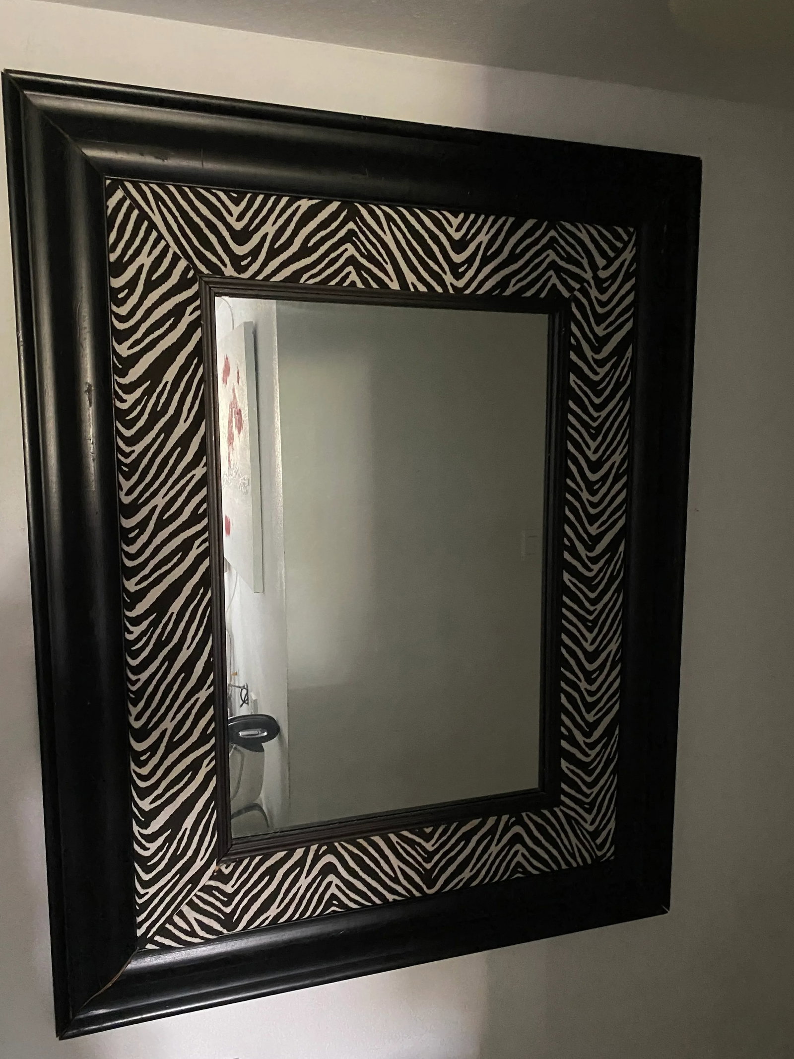 1970s Large Anthony Redmille Style Faux Zebra Mirror - 9