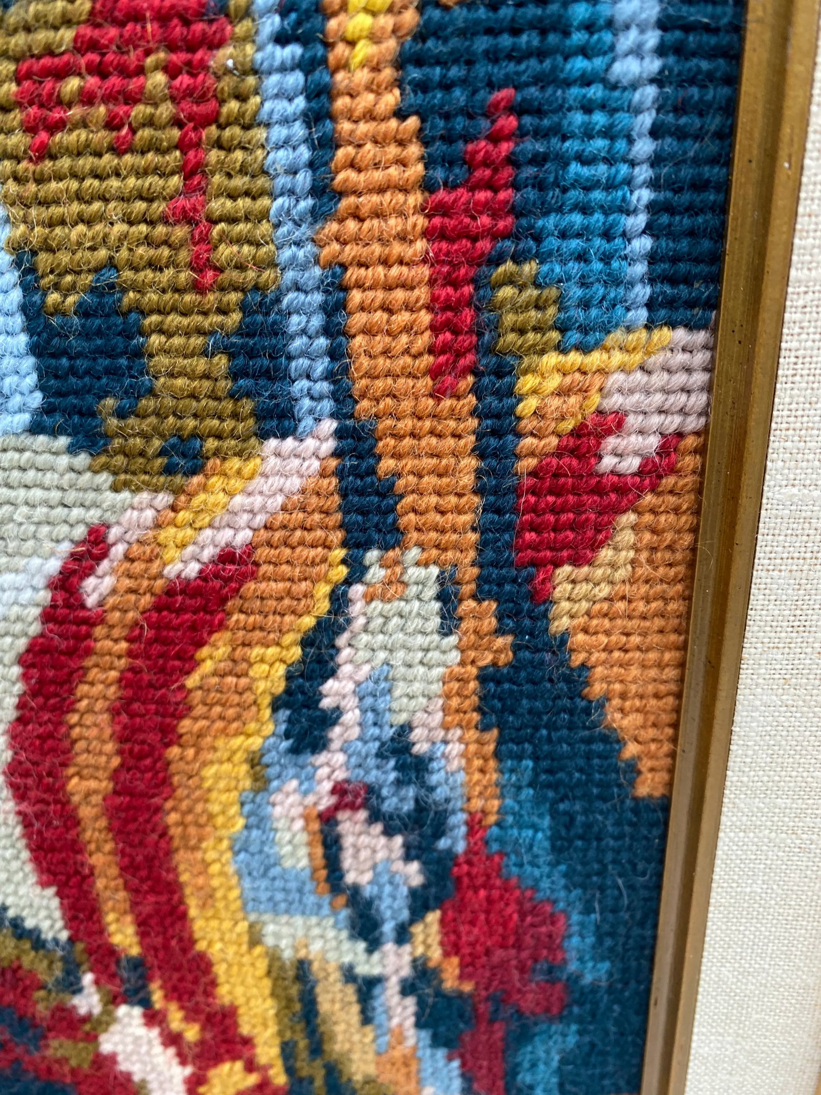 1960s Large Needle Point Framed - 2