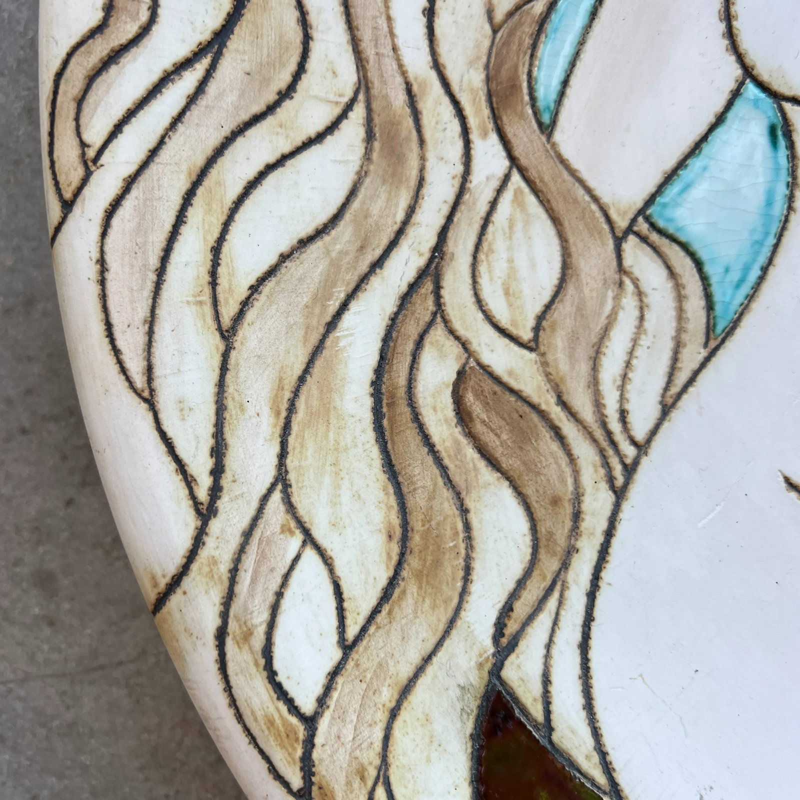 Large Ceramic Platter/ Bowl Signed Artime 03 - 4