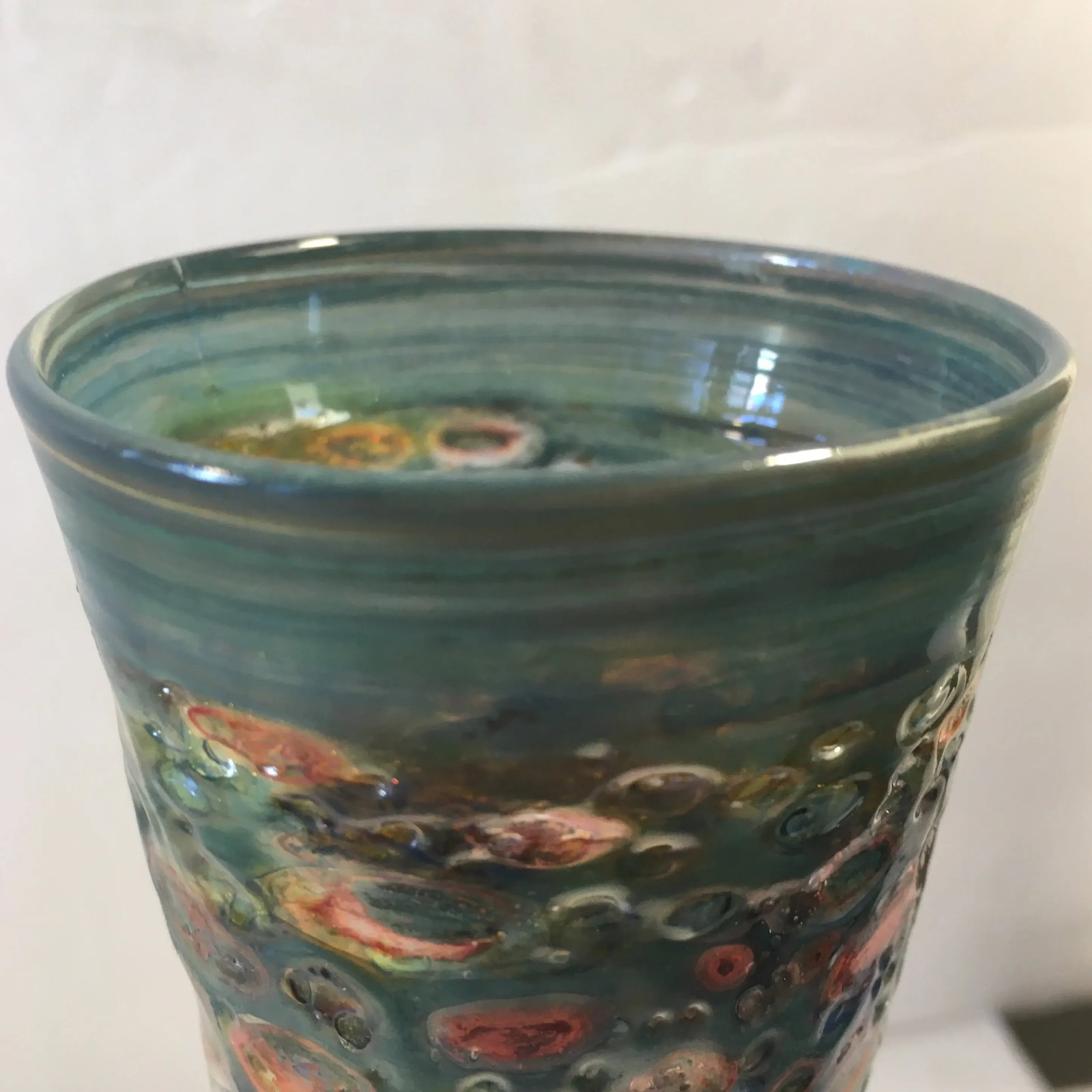 Finely Blown Glass and Silver Metal Goblet - 6