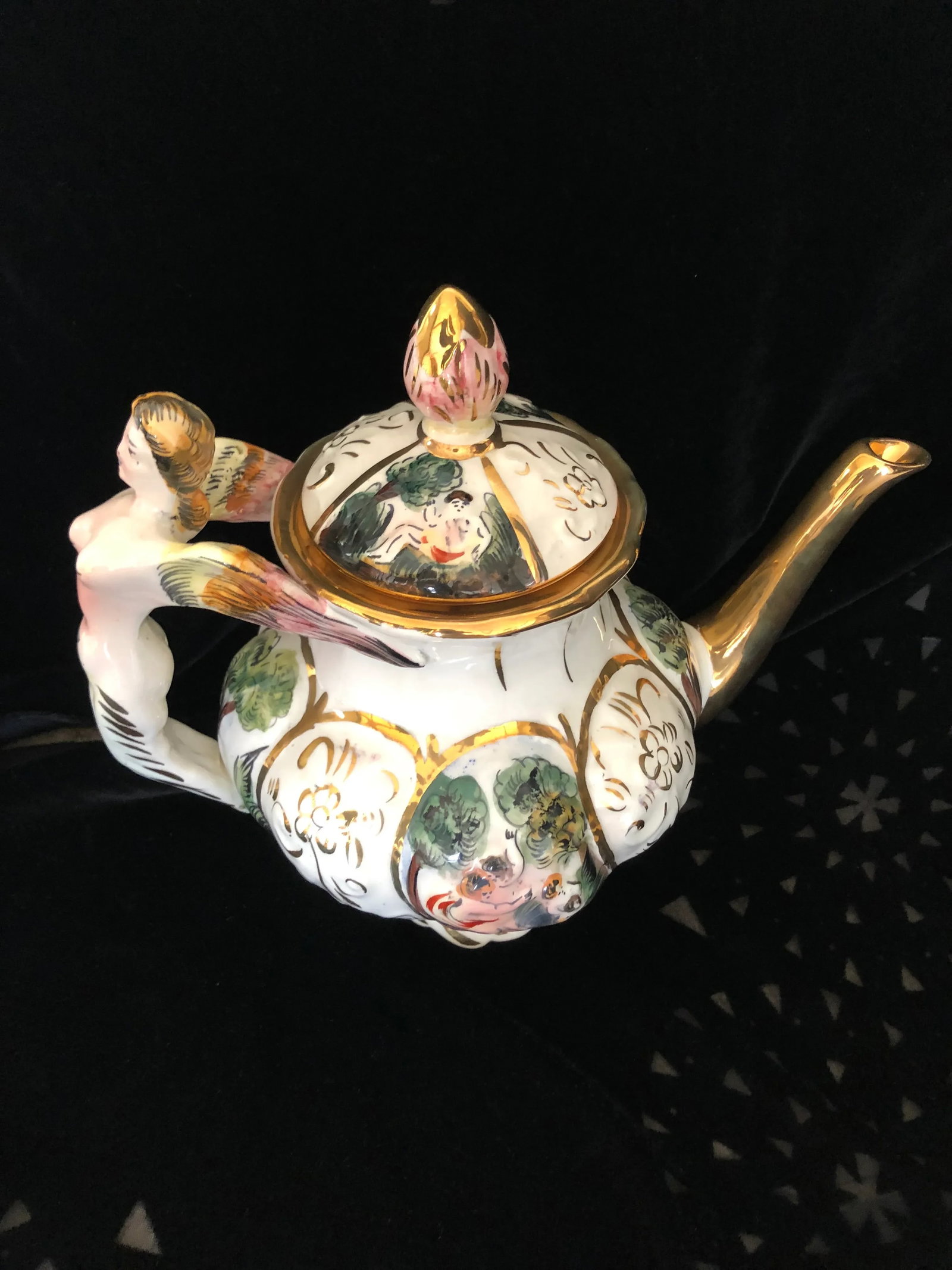 1920s Capodimonte Coffee Pot Creamers and Sugar Bowls Serving Set- 5 Pieces - 6