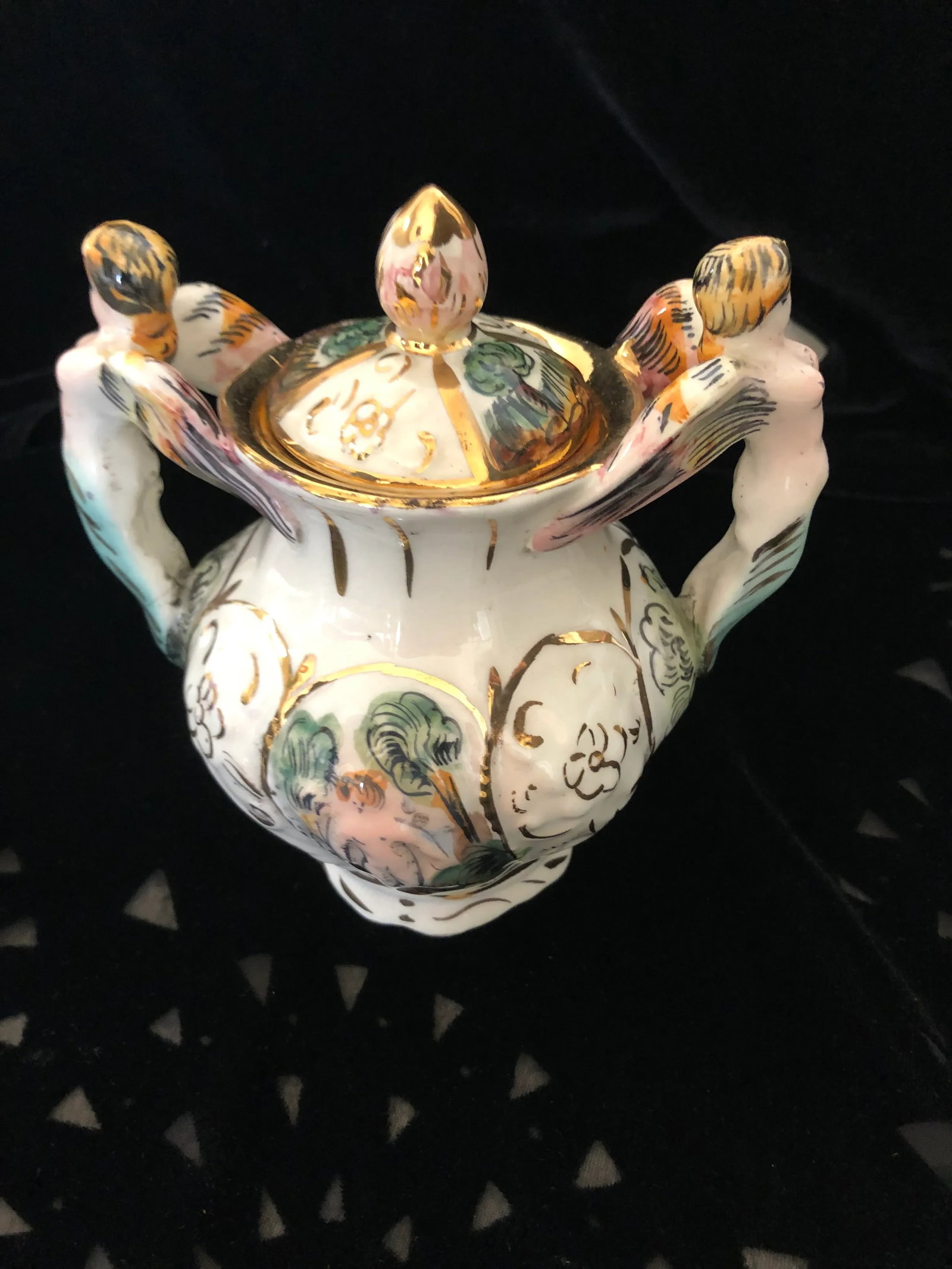 1920s Capodimonte Coffee Pot Creamers and Sugar Bowls Serving Set- 5 Pieces - 8