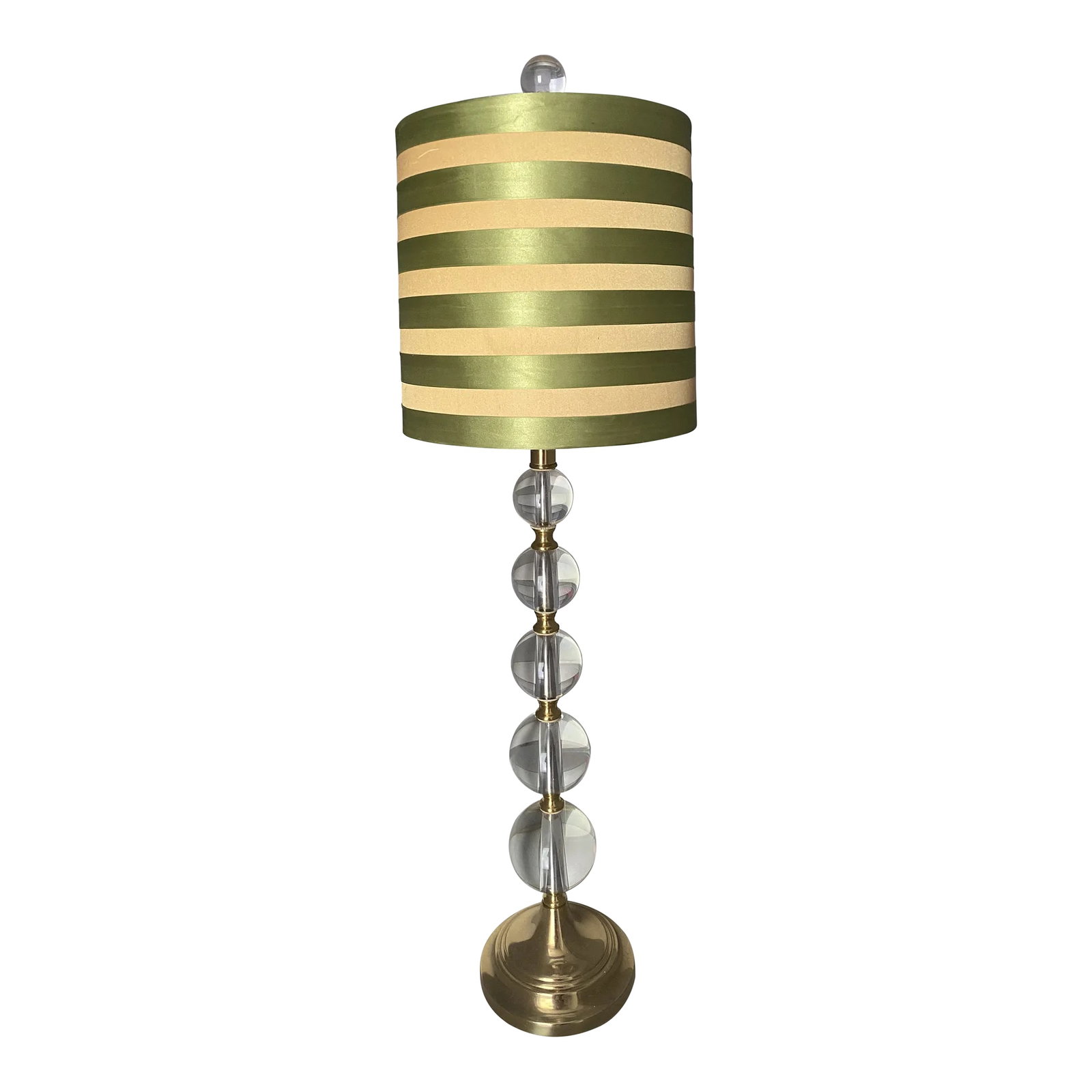 Hollywood Regency Style Glass/Crystal Ball Lamp: Wonderful Hollywood Regency style mid century modern glass ball lap probably the manufacture is Van teal Condition: Alterations: Original Condition Unaltered Imperfections: Some Imperfections Conditio