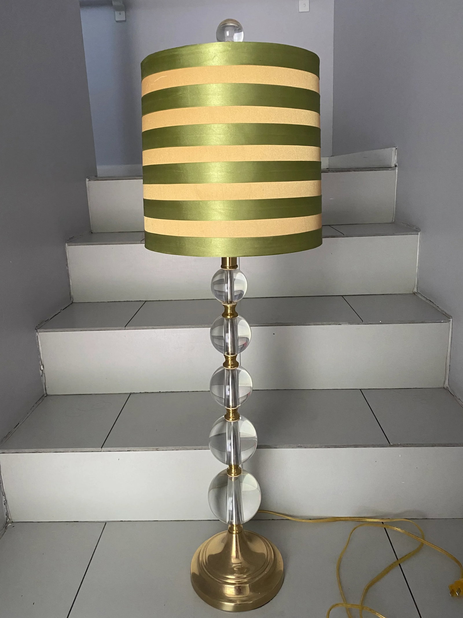 Hollywood Regency Style Glass/Crystal Ball Lamp - 2