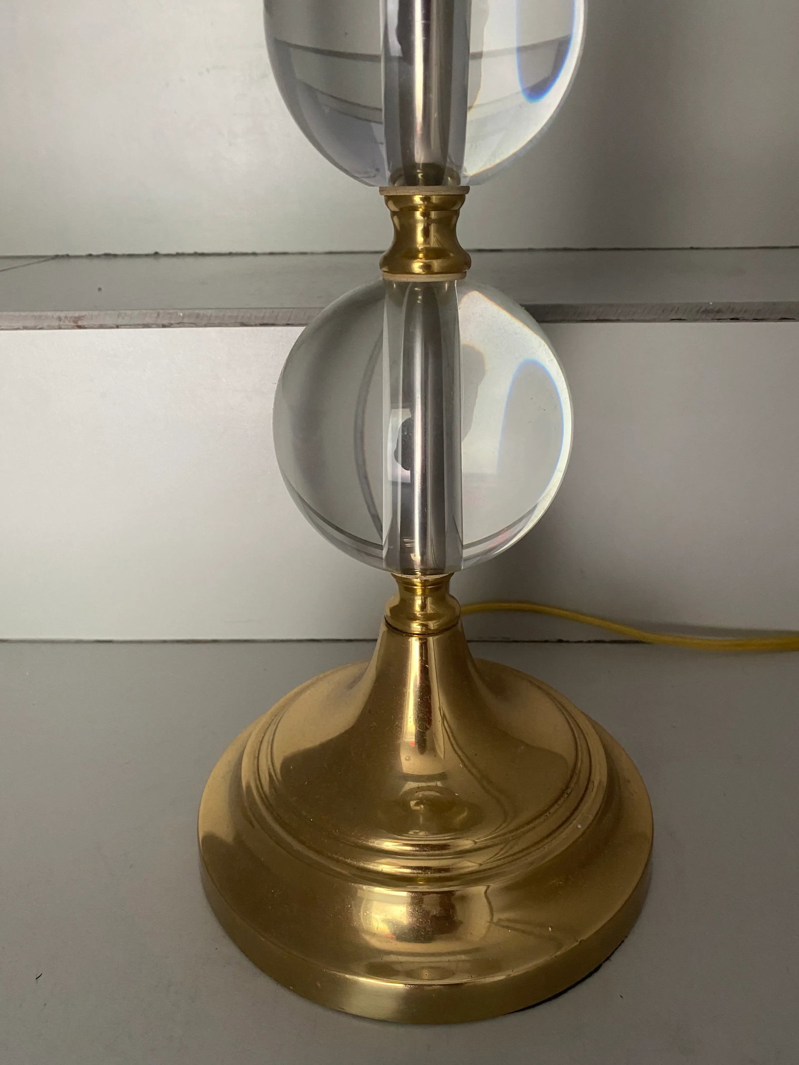 Hollywood Regency Style Glass/Crystal Ball Lamp - 4