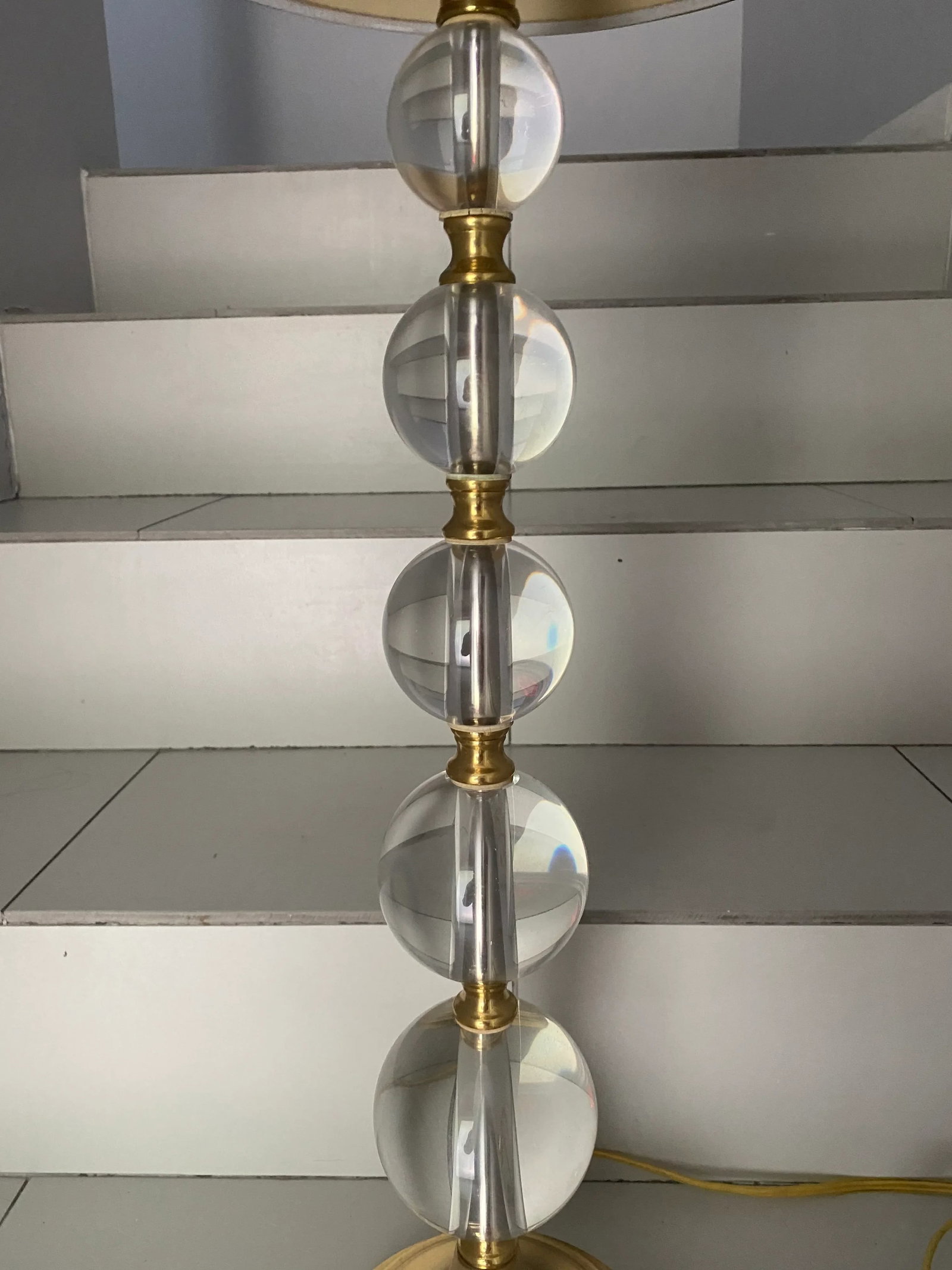 Hollywood Regency Style Glass/Crystal Ball Lamp - 5