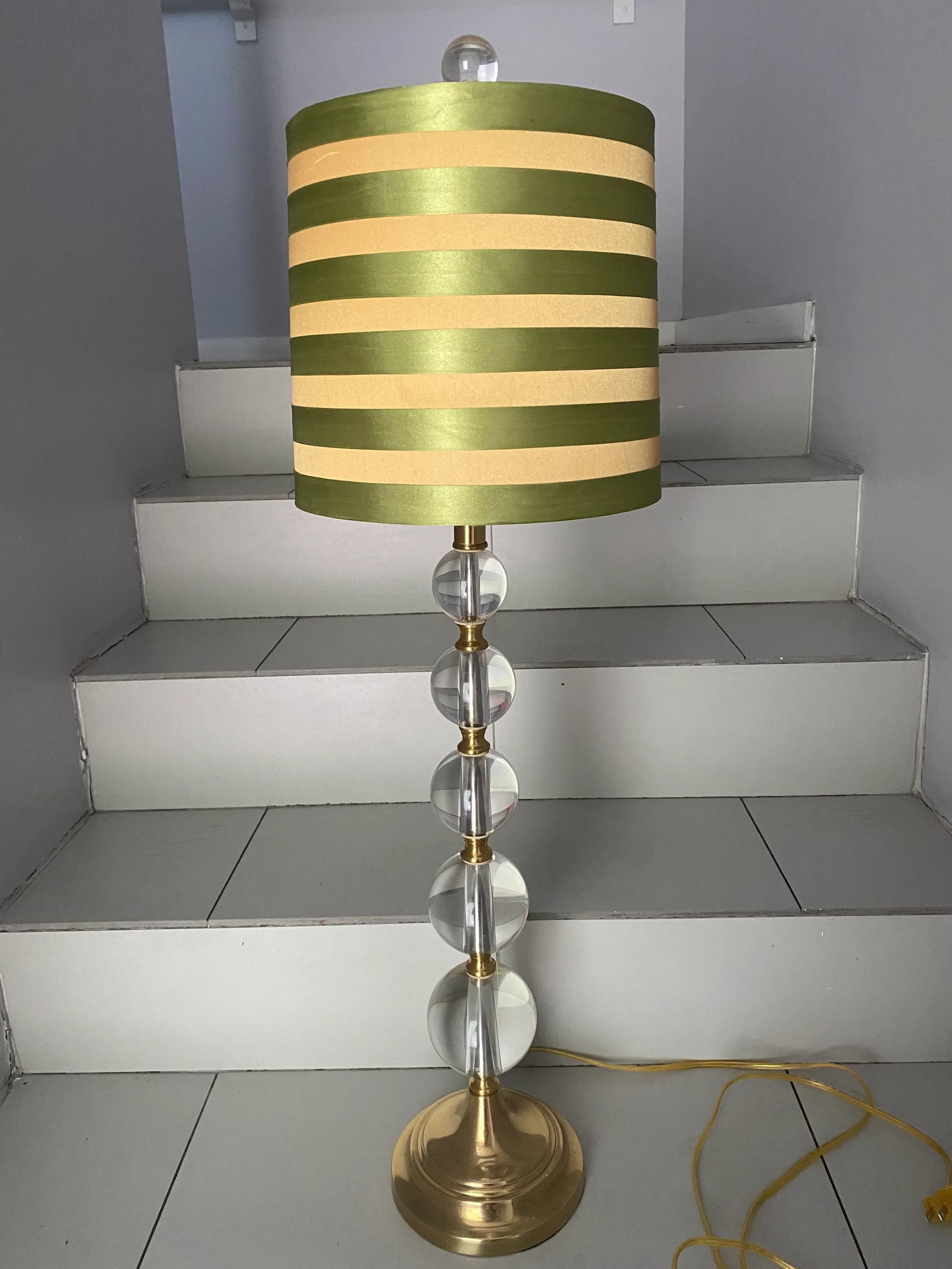 Hollywood Regency Style Glass/Crystal Ball Lamp - 7