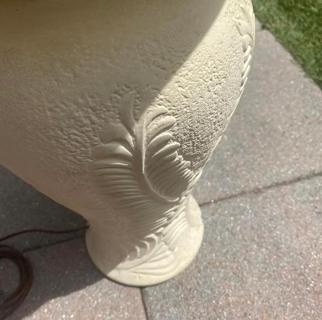 1980s Tropical Tan Ceramic Plaster Table Lamps - a Pair - 5