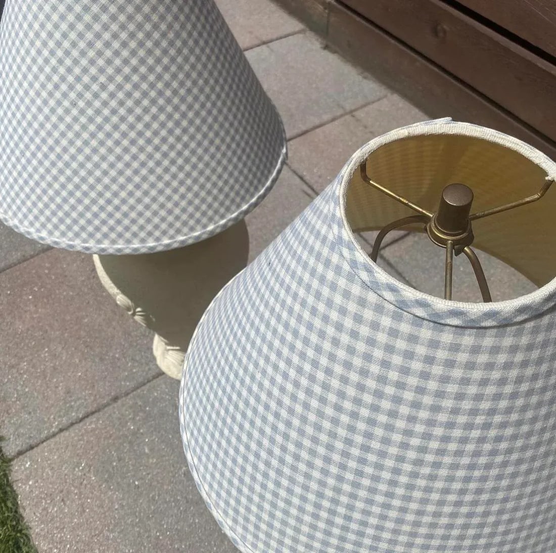 1980s Tropical Tan Ceramic Plaster Table Lamps - a Pair - 6