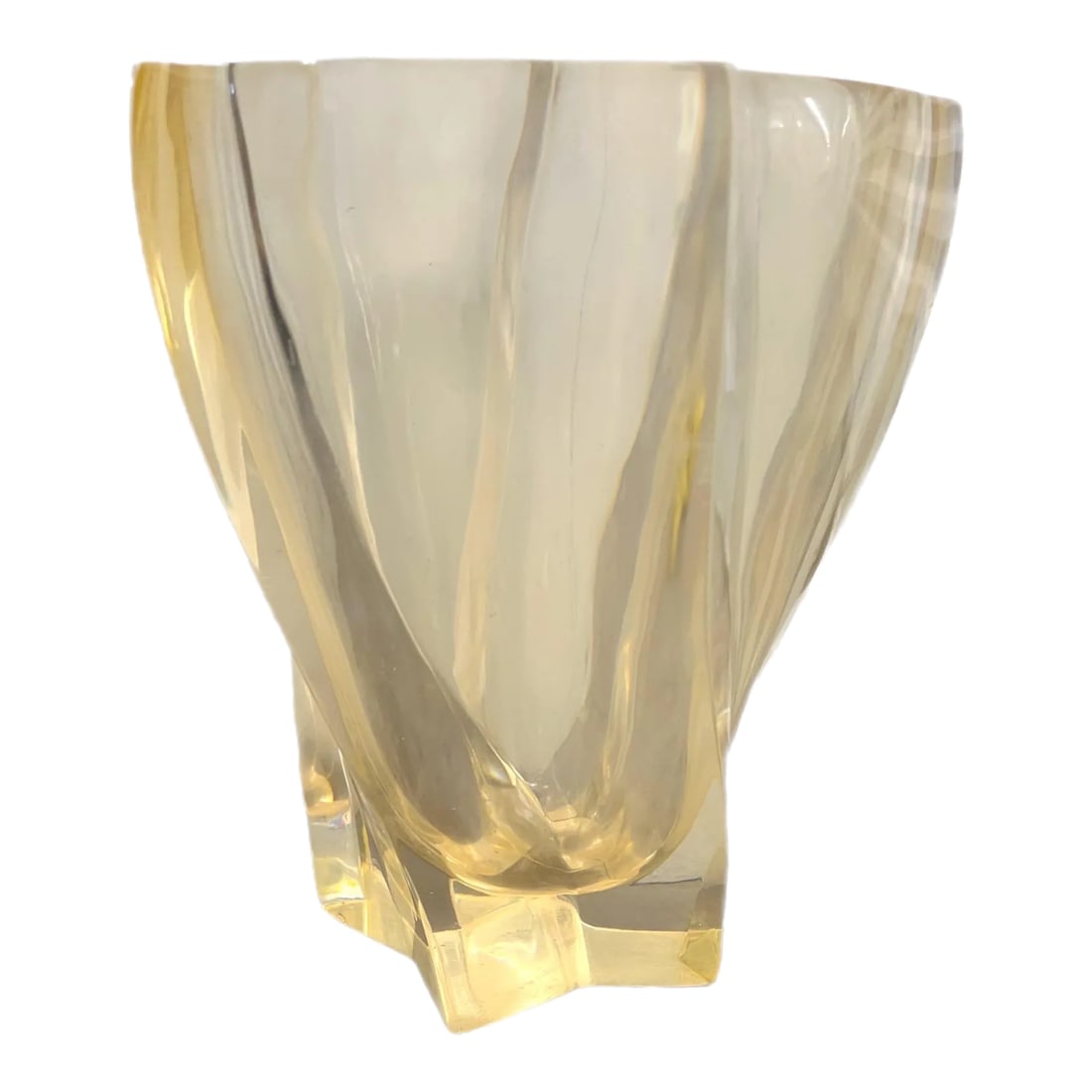 1970's Lucite Vase or Wastebasket: Is it a vase? A planter? A wastebasket? Ot it might just be the perfect champagne/wine chiller. It's definitely large enough to be any of these things. With a star form base and the twisted body, this