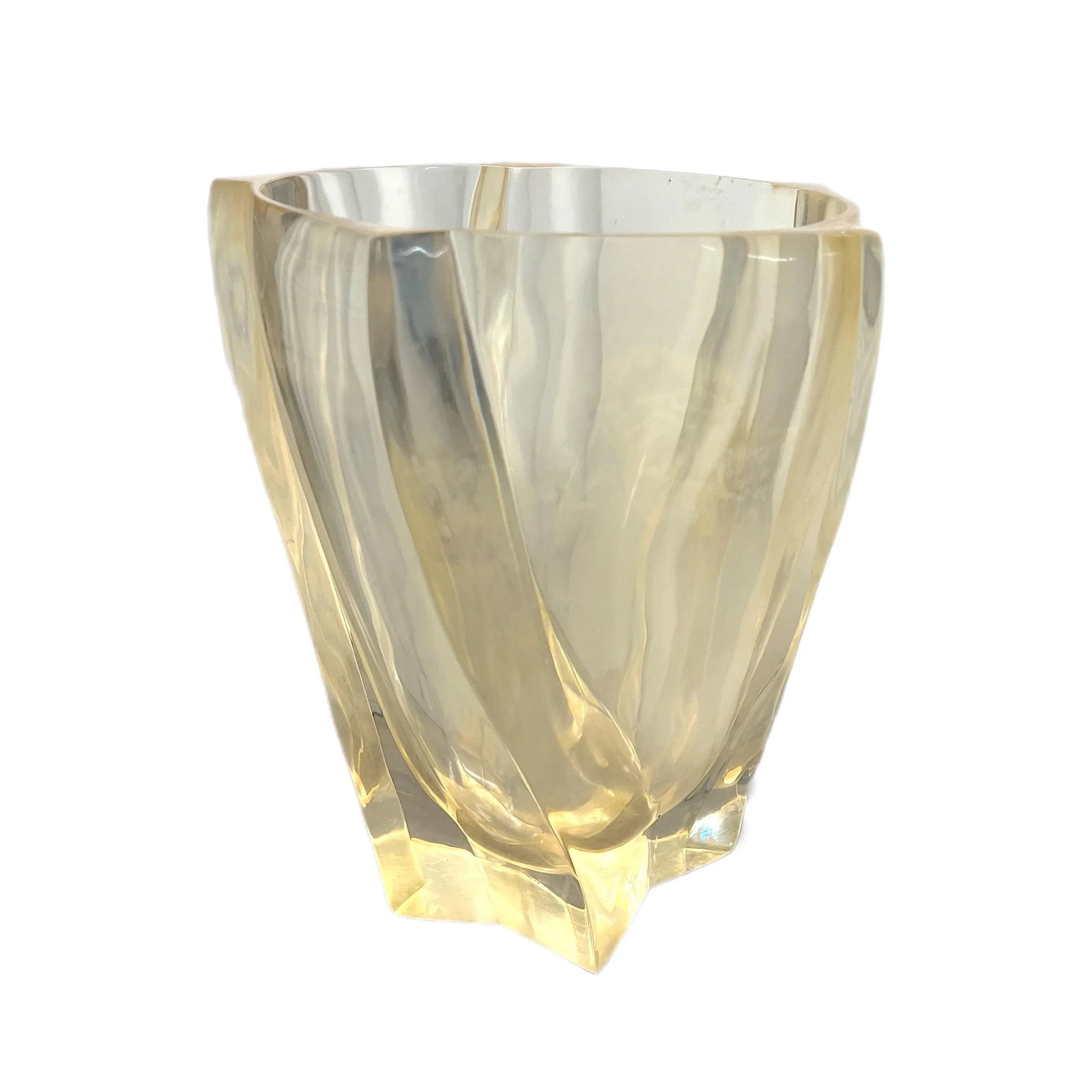 1970's Lucite Vase or Wastebasket - 2
