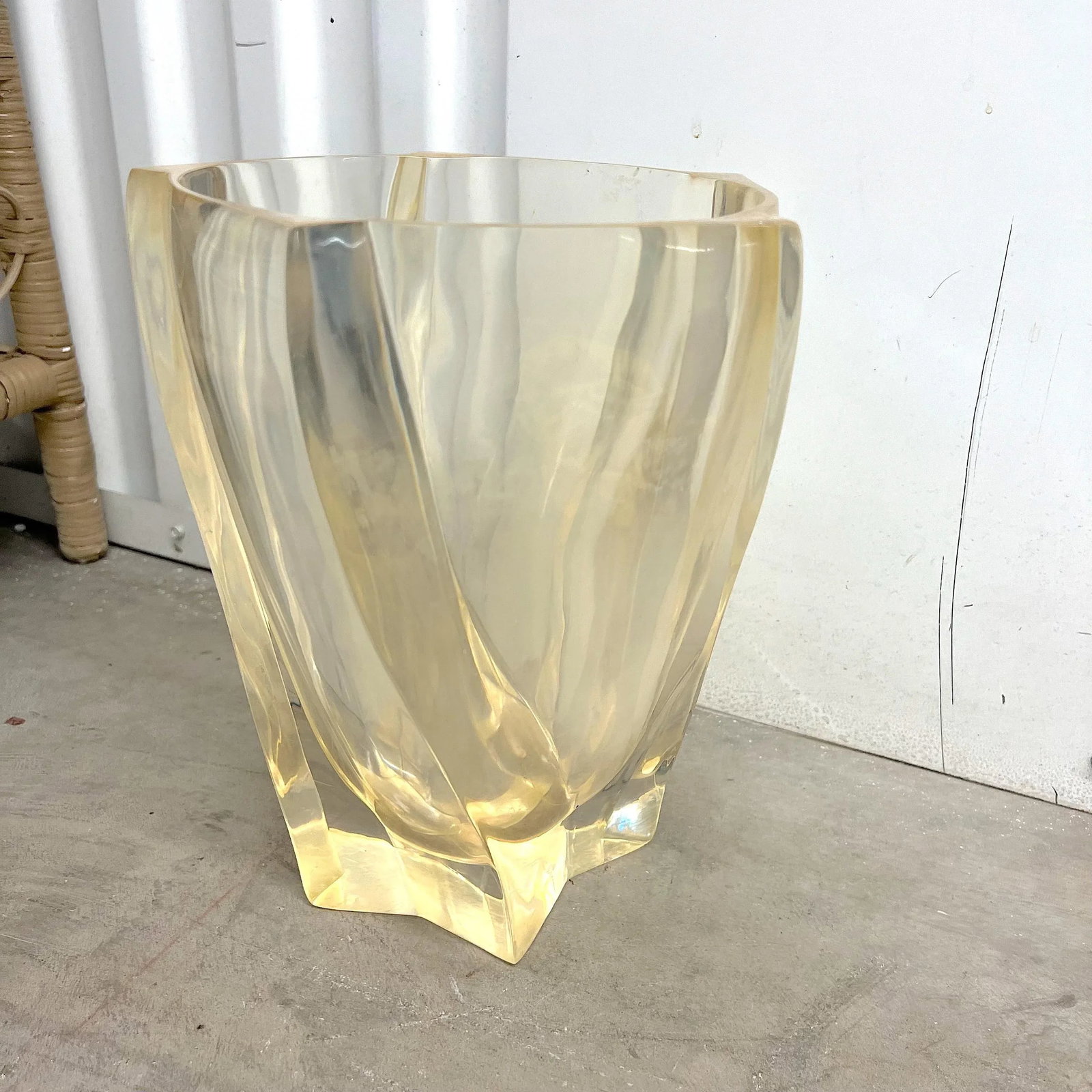1970's Lucite Vase or Wastebasket - 4