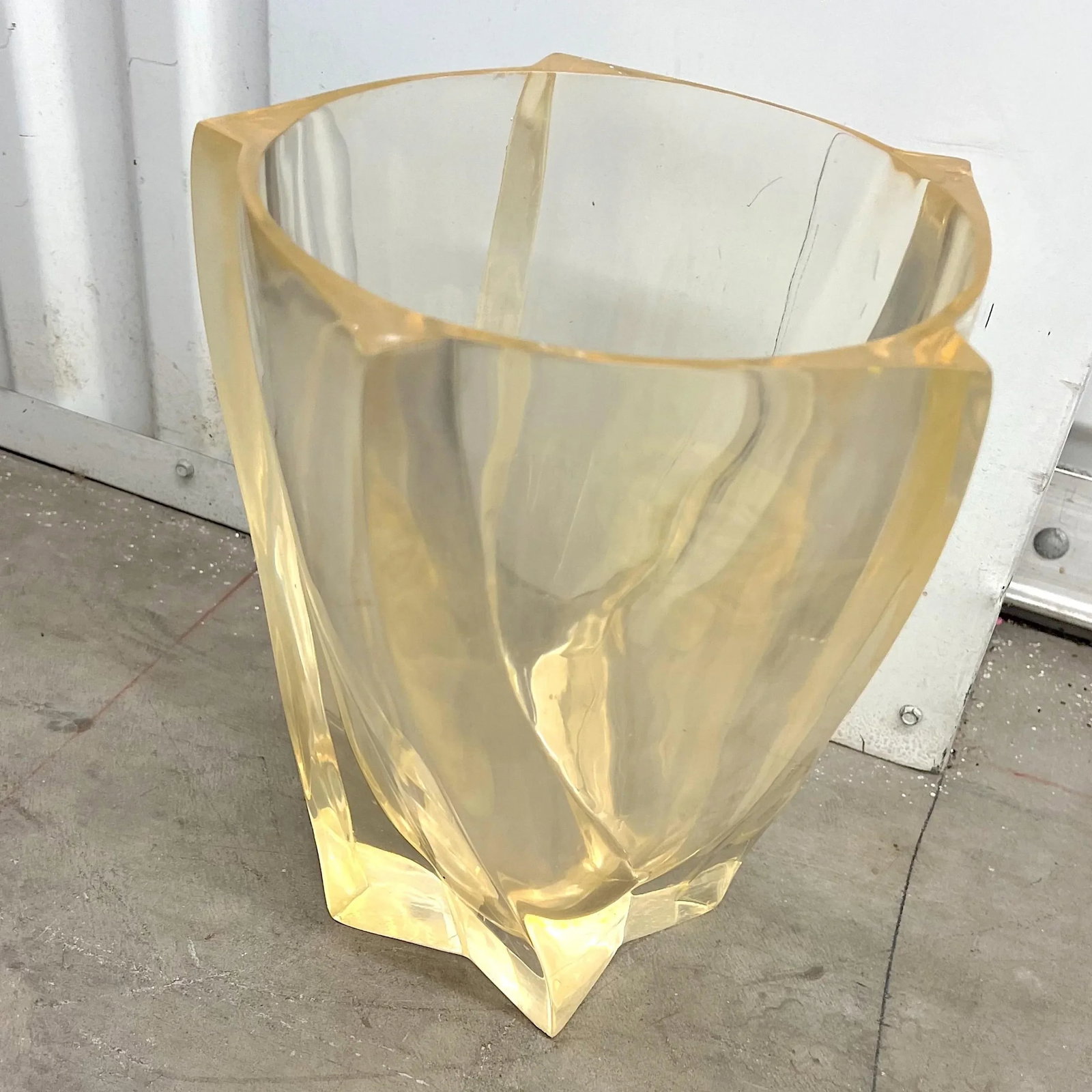 1970's Lucite Vase or Wastebasket - 6