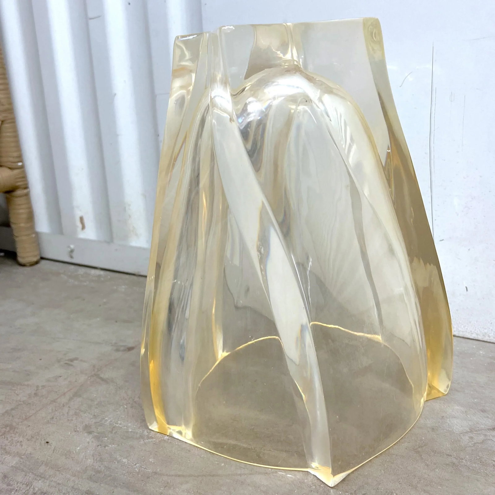 1970's Lucite Vase or Wastebasket - 9