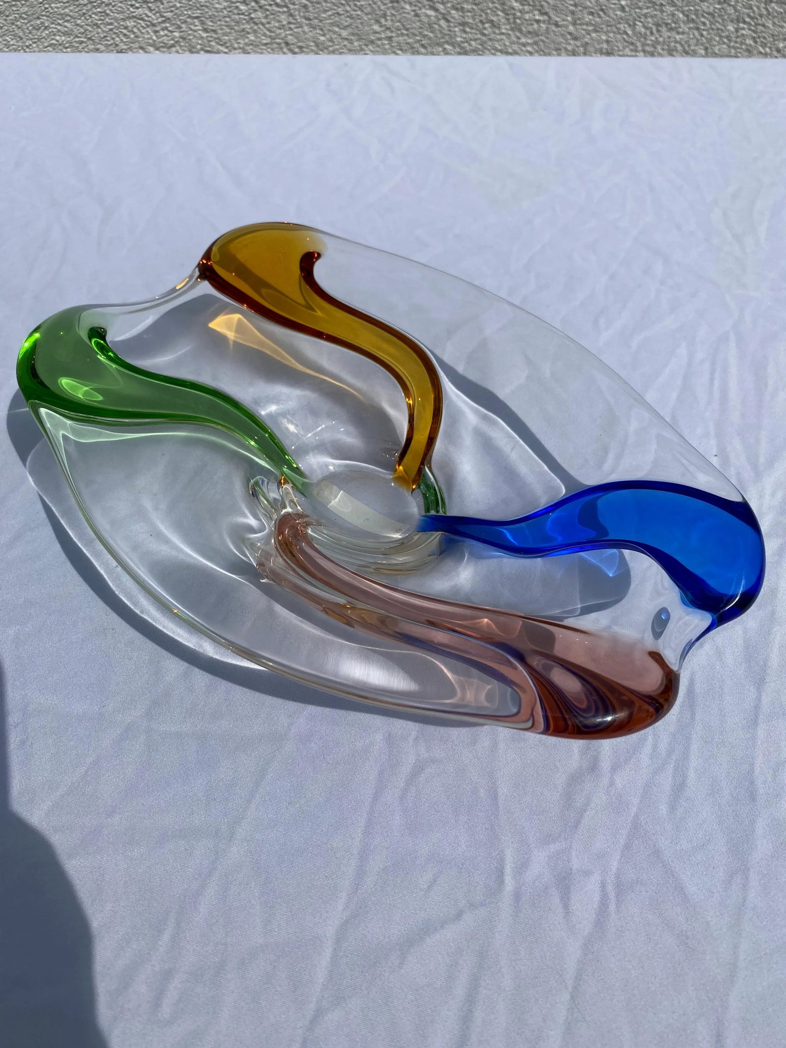 Vintage Mid 20th Century Multi Color Murano Style Bowl - 4