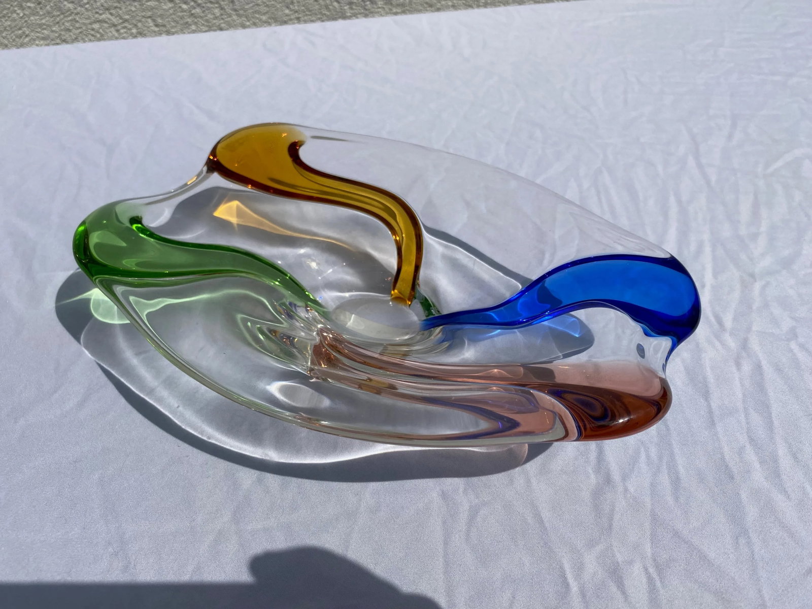 Vintage Mid 20th Century Multi Color Murano Style Bowl - 6