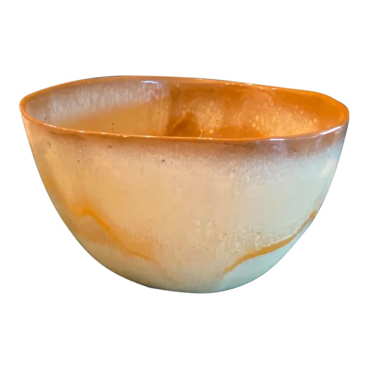 Vintage Frankoma Salad Bowl: Frankoma Pottery Company began as a hobby by a university professor and quickly turned into an Oklahoma institution. Founded in 1933, the pottery used tan clay from the Ada, OK area until 1953 when re