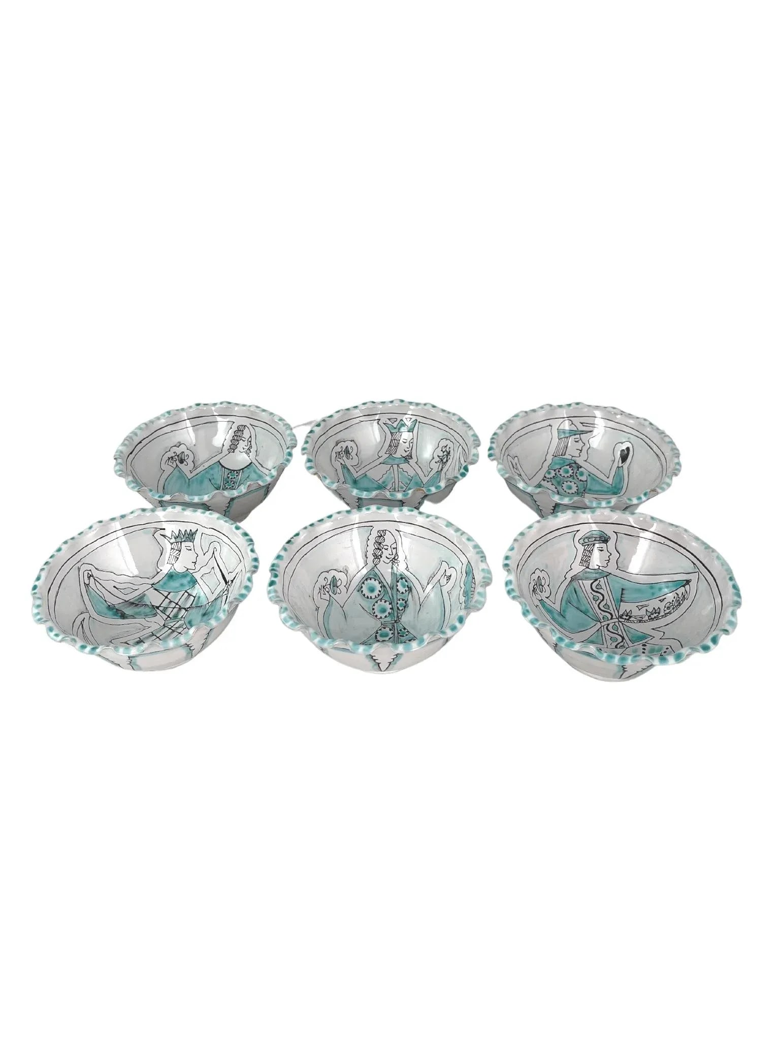Early 20th-Century Italian Faience Pottery Bowls - a Set of 6 - 3