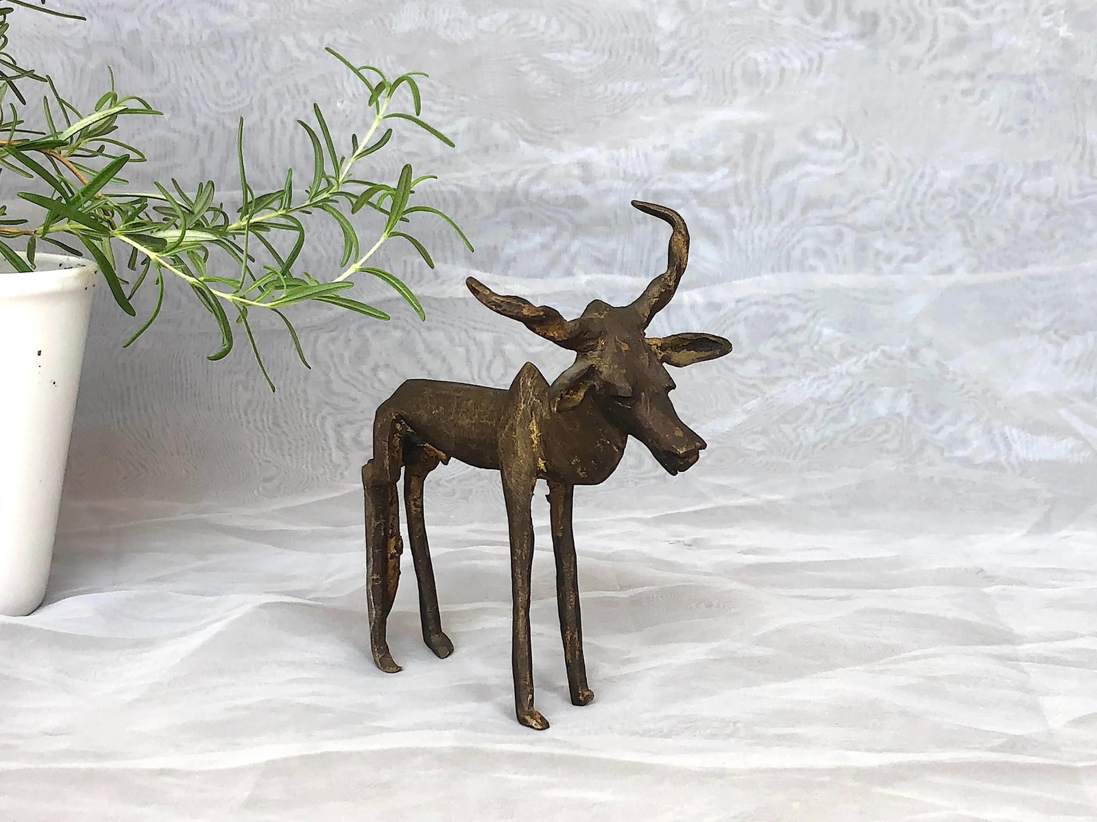 African Bronze Antelope Sculpture - 2