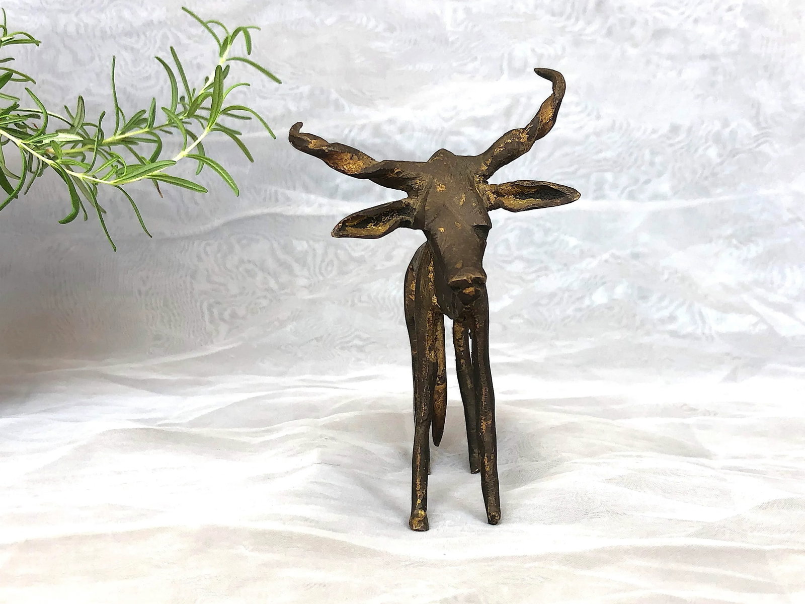 African Bronze Antelope Sculpture - 3