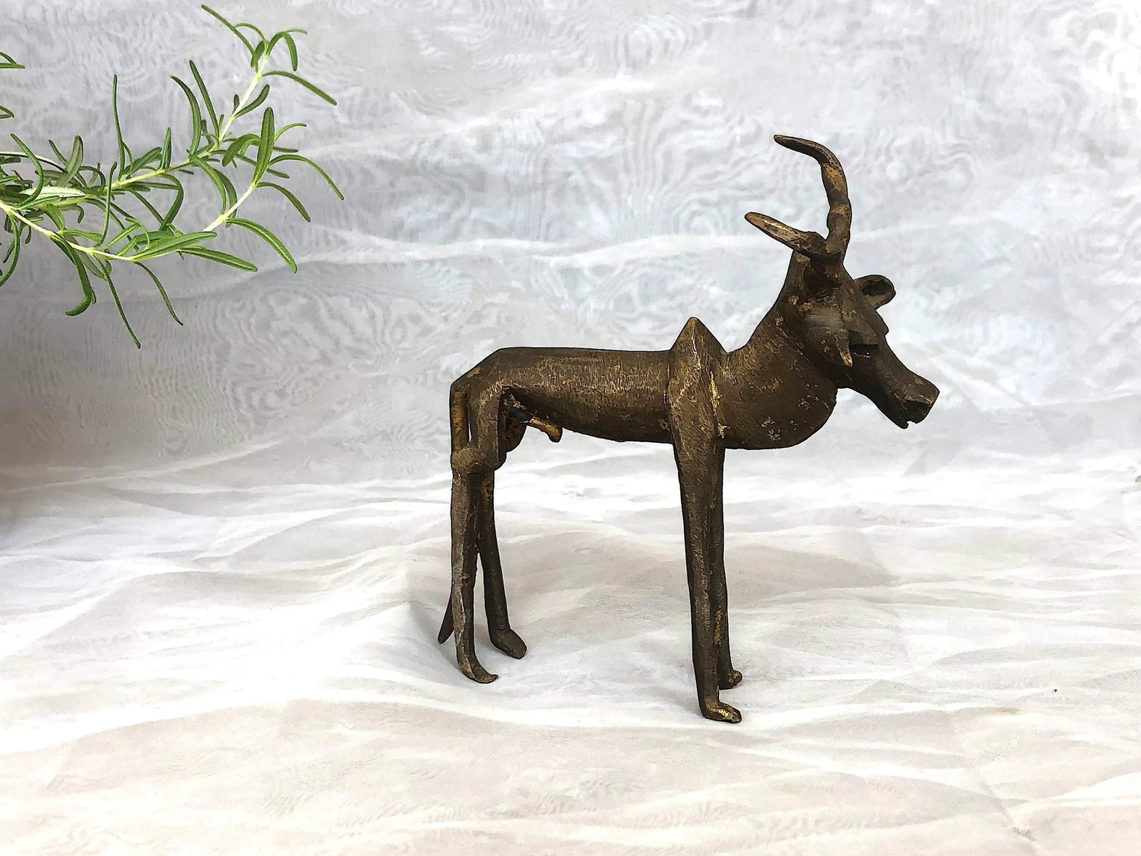African Bronze Antelope Sculpture - 4