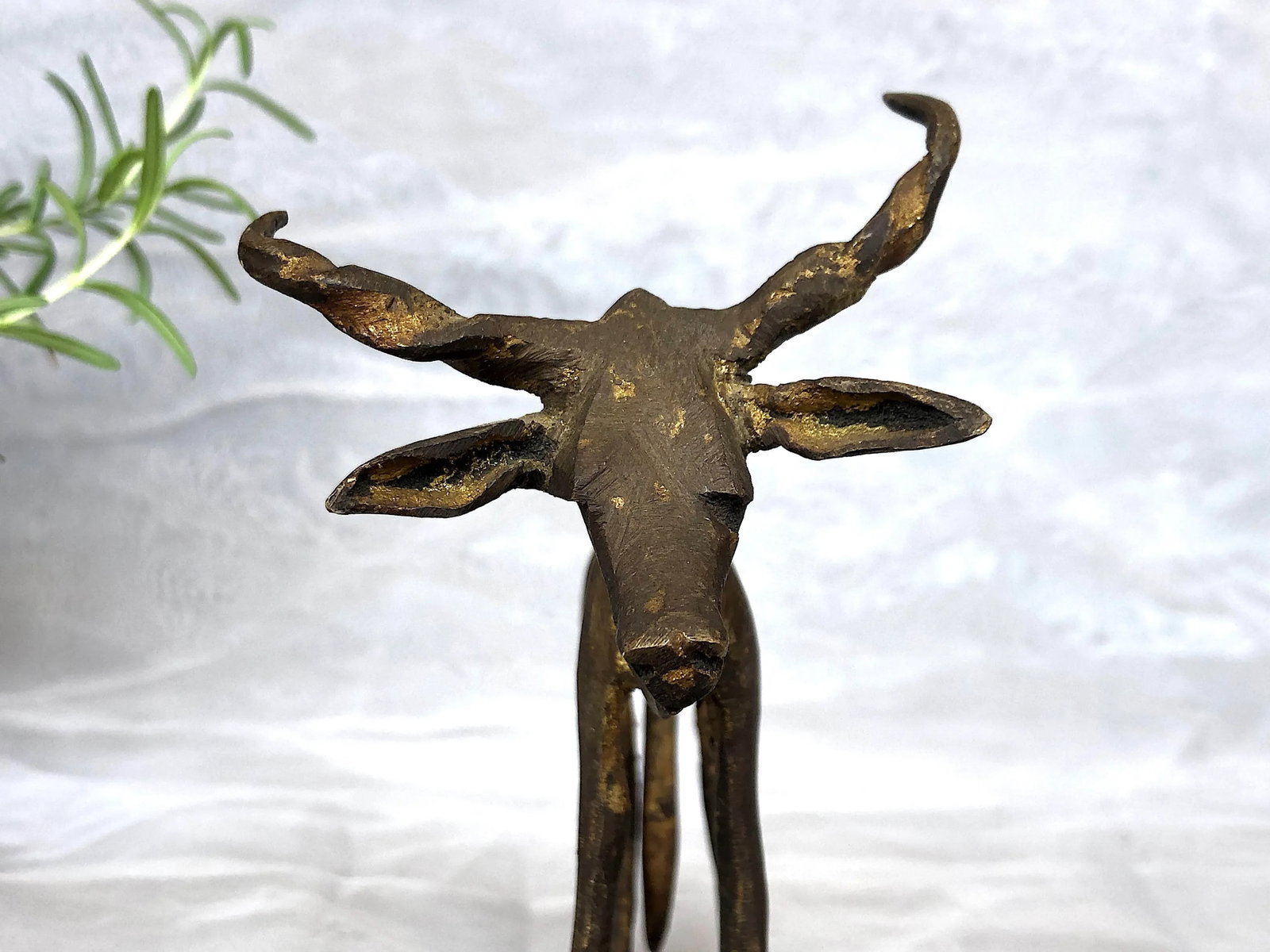 African Bronze Antelope Sculpture - 7