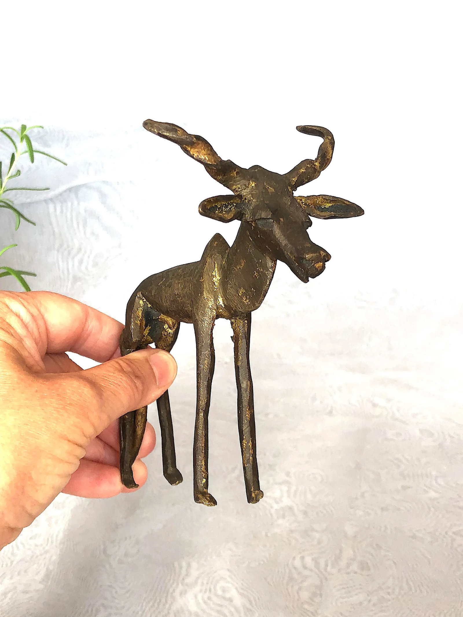 African Bronze Antelope Sculpture - 8