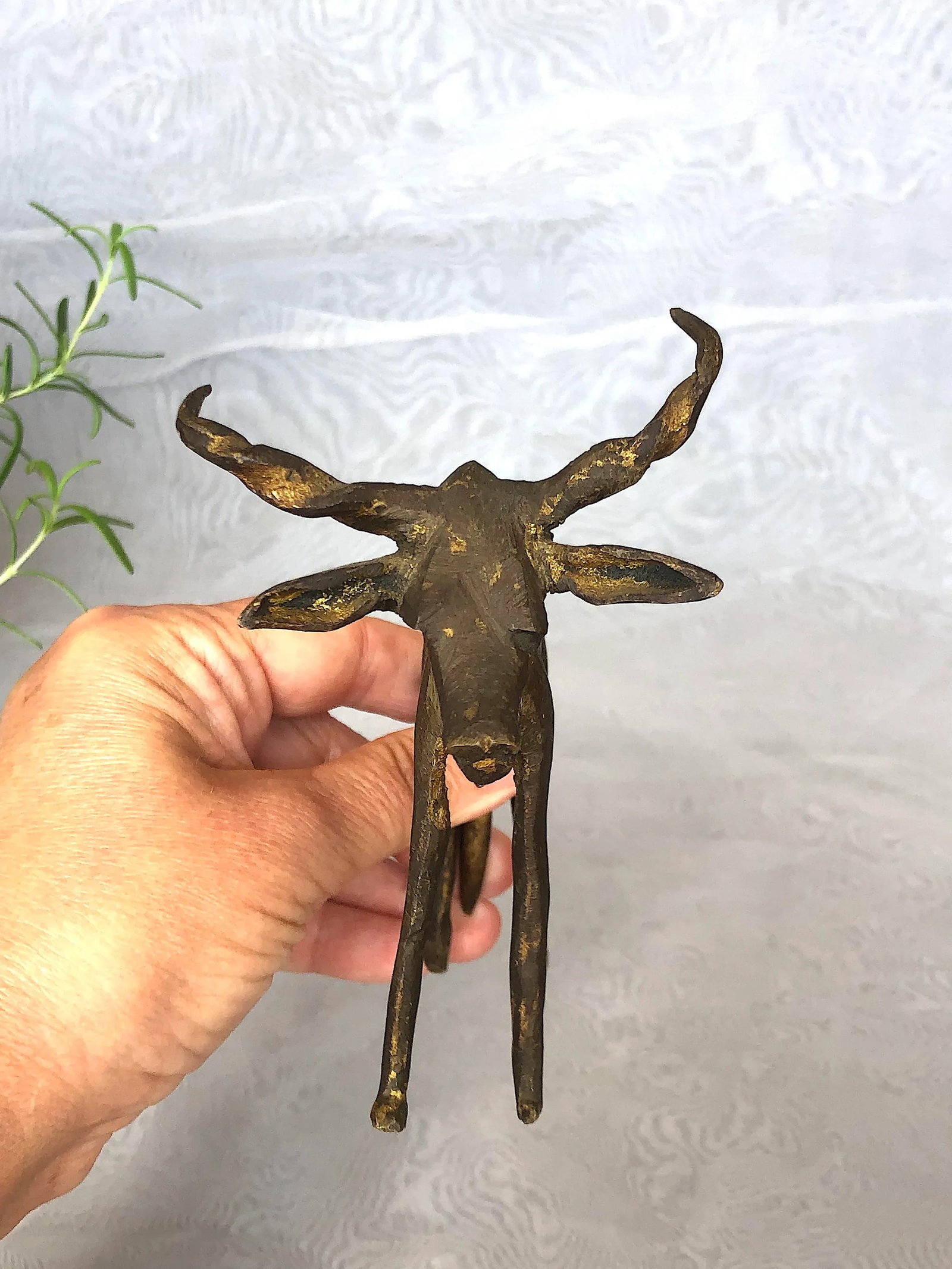African Bronze Antelope Sculpture - 9
