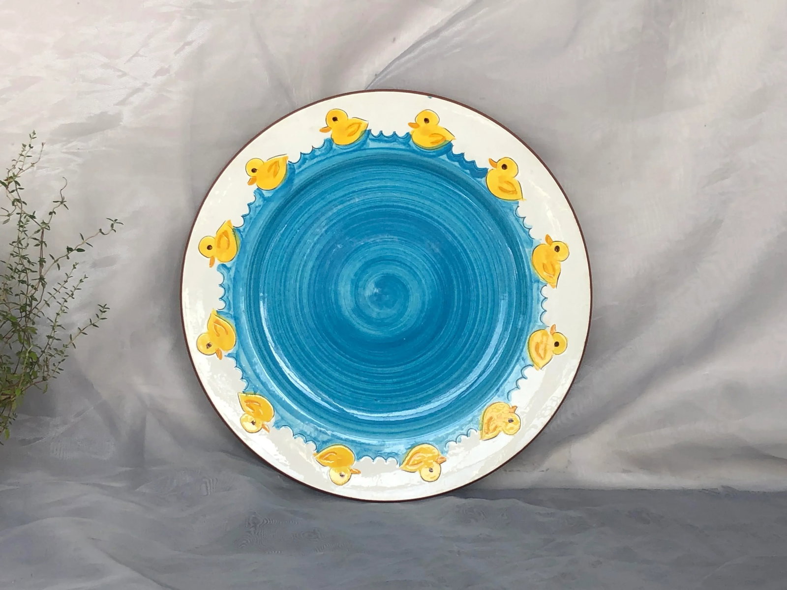 Decorative Stangl Pottery Plate With Yellow Ducks - 2