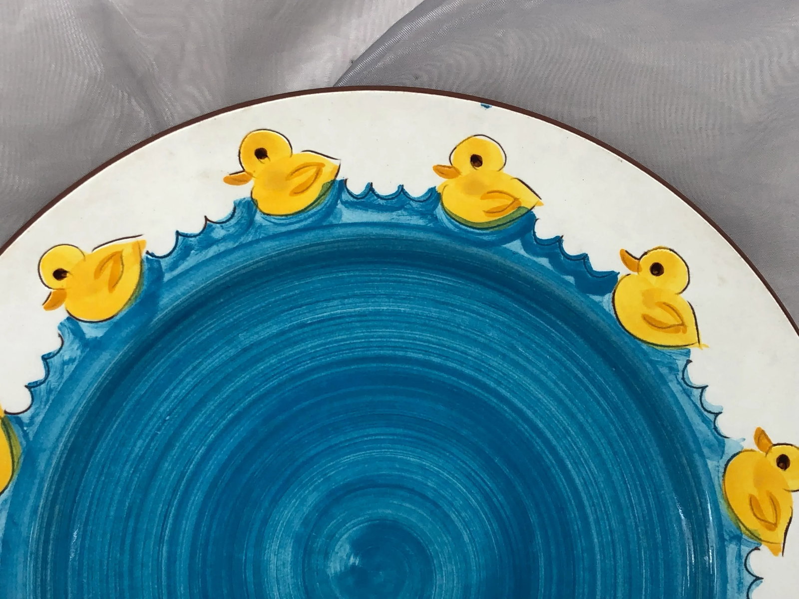 Decorative Stangl Pottery Plate With Yellow Ducks - 3