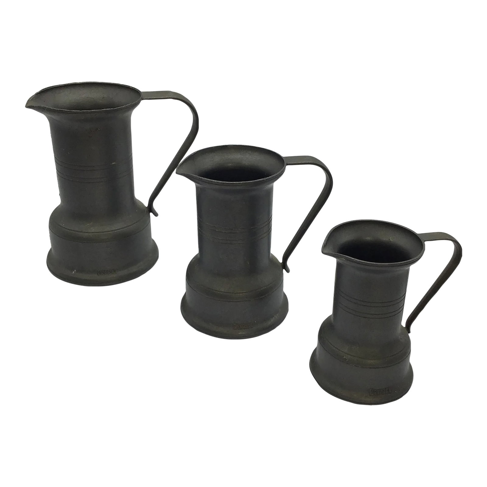 Pewter French Country Pitchers Antique Pitchers French Primitive Pewter Measure Pitchers Damart Fran (1 of 9)