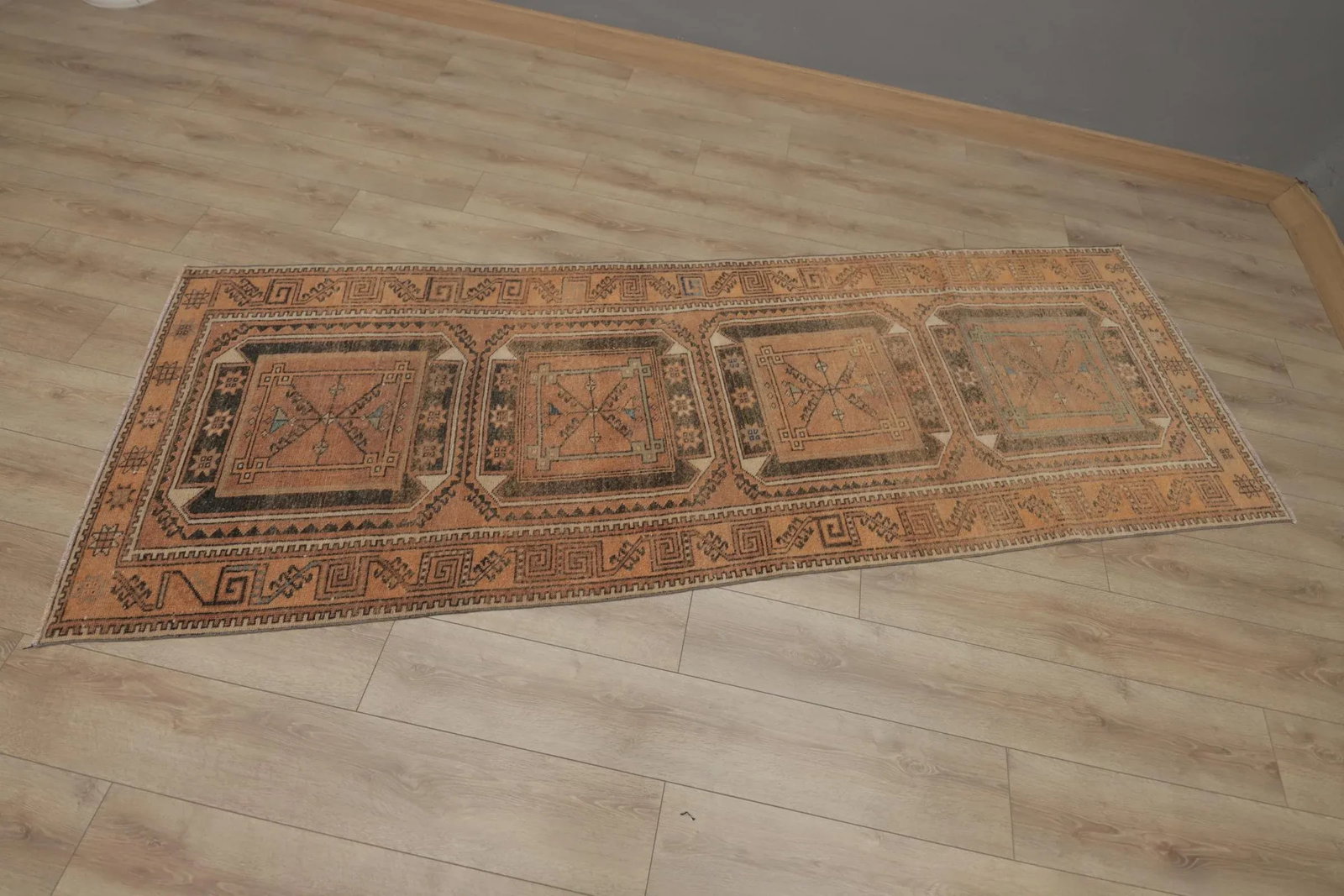 1970s Turkish Brown Hand Knotted Runner - 2