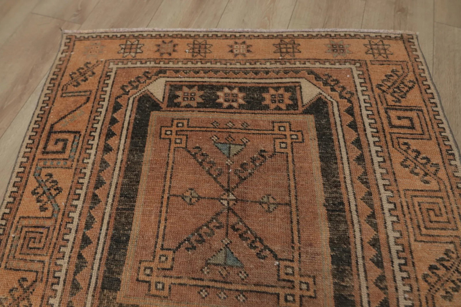 1970s Turkish Brown Hand Knotted Runner - 4