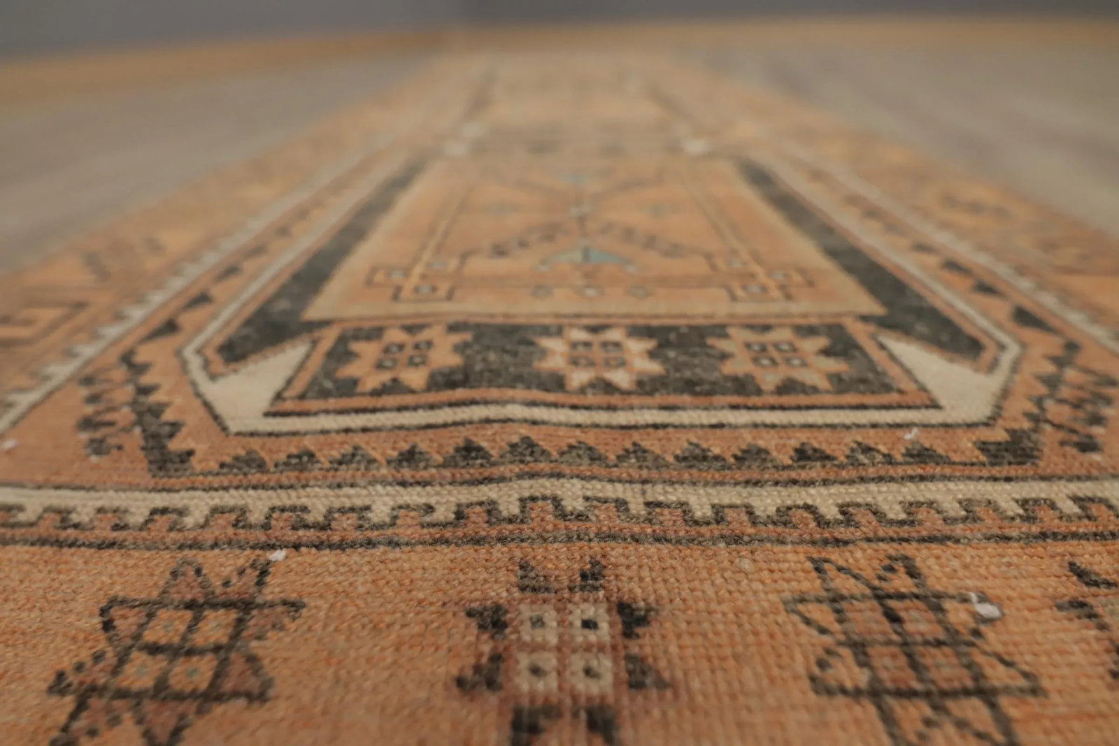 1970s Turkish Brown Hand Knotted Runner - 6