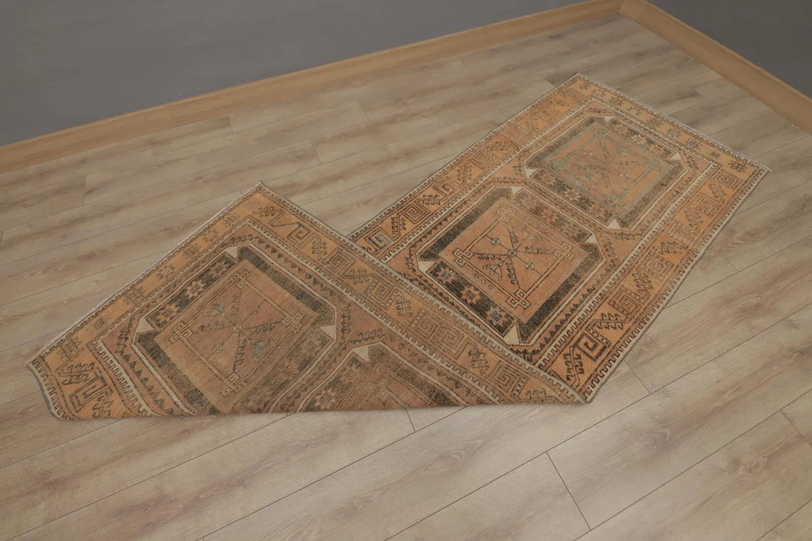 1970s Turkish Brown Hand Knotted Runner - 9