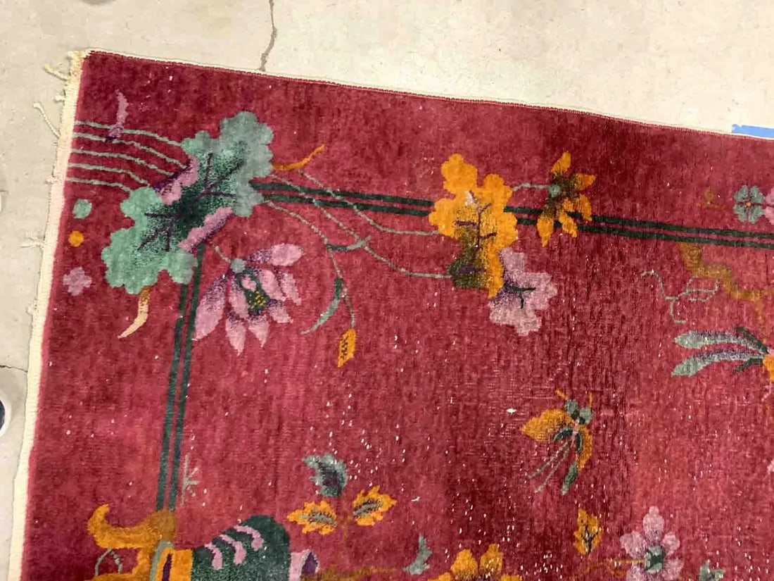 1920s Handmade Antique Art Deco Chinese Rug 3.1' X 5.2' - 6