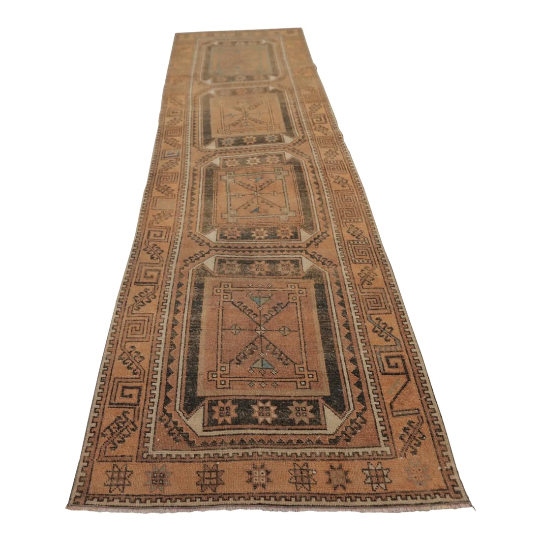 1960s Southwestern Style Geometric Desing Beige Turkish Runner Rug (1 of 11)