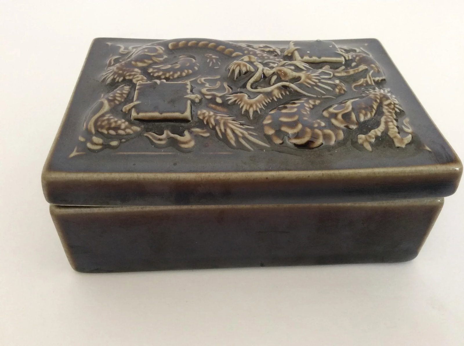 1930s Rookwood Pottery Dragon Trinket Box - 3