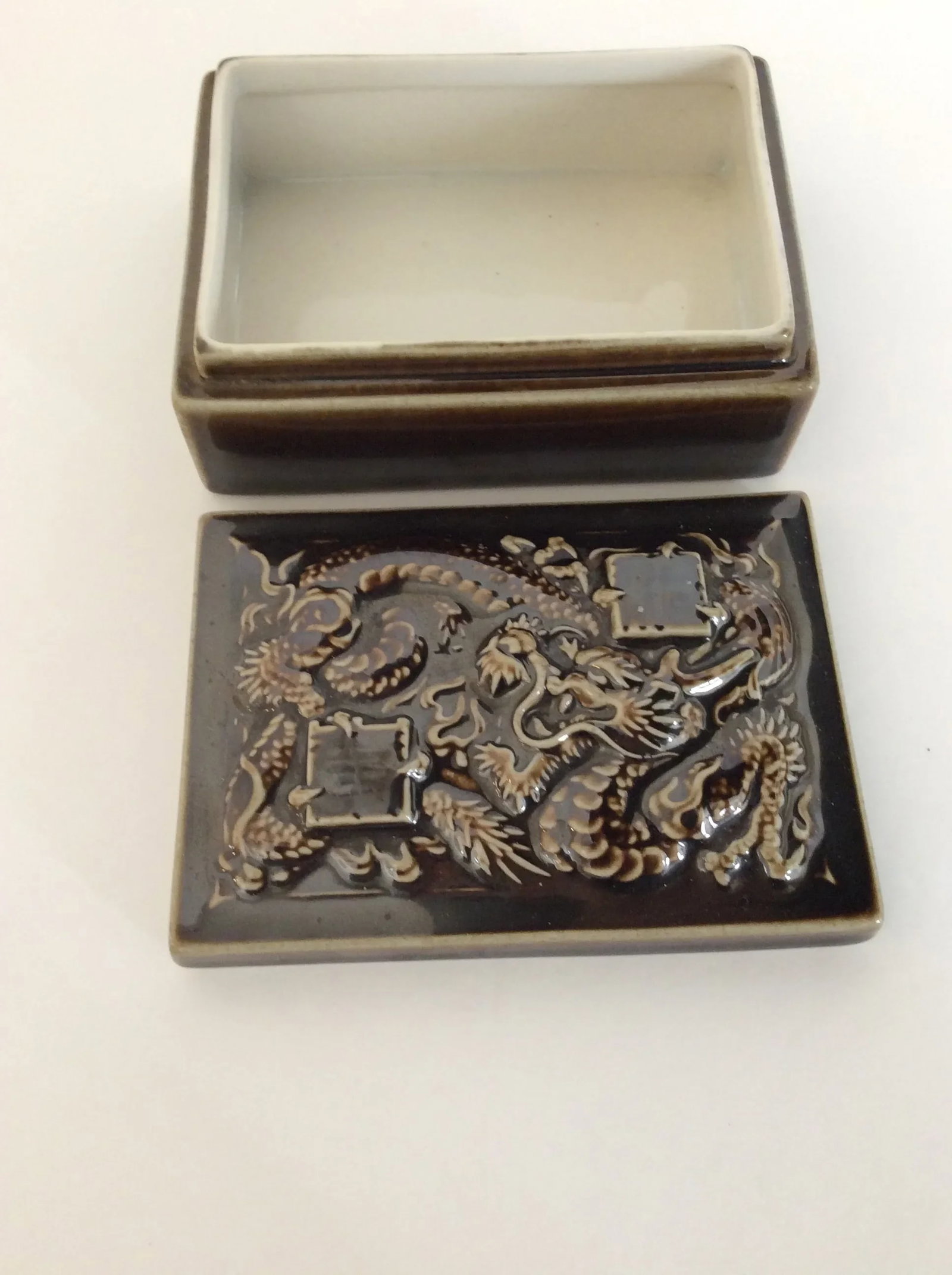 1930s Rookwood Pottery Dragon Trinket Box - 4