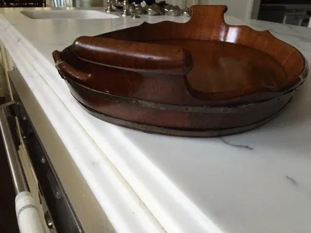 George III Oval Mahogany Tray With Fluted Edge - 3