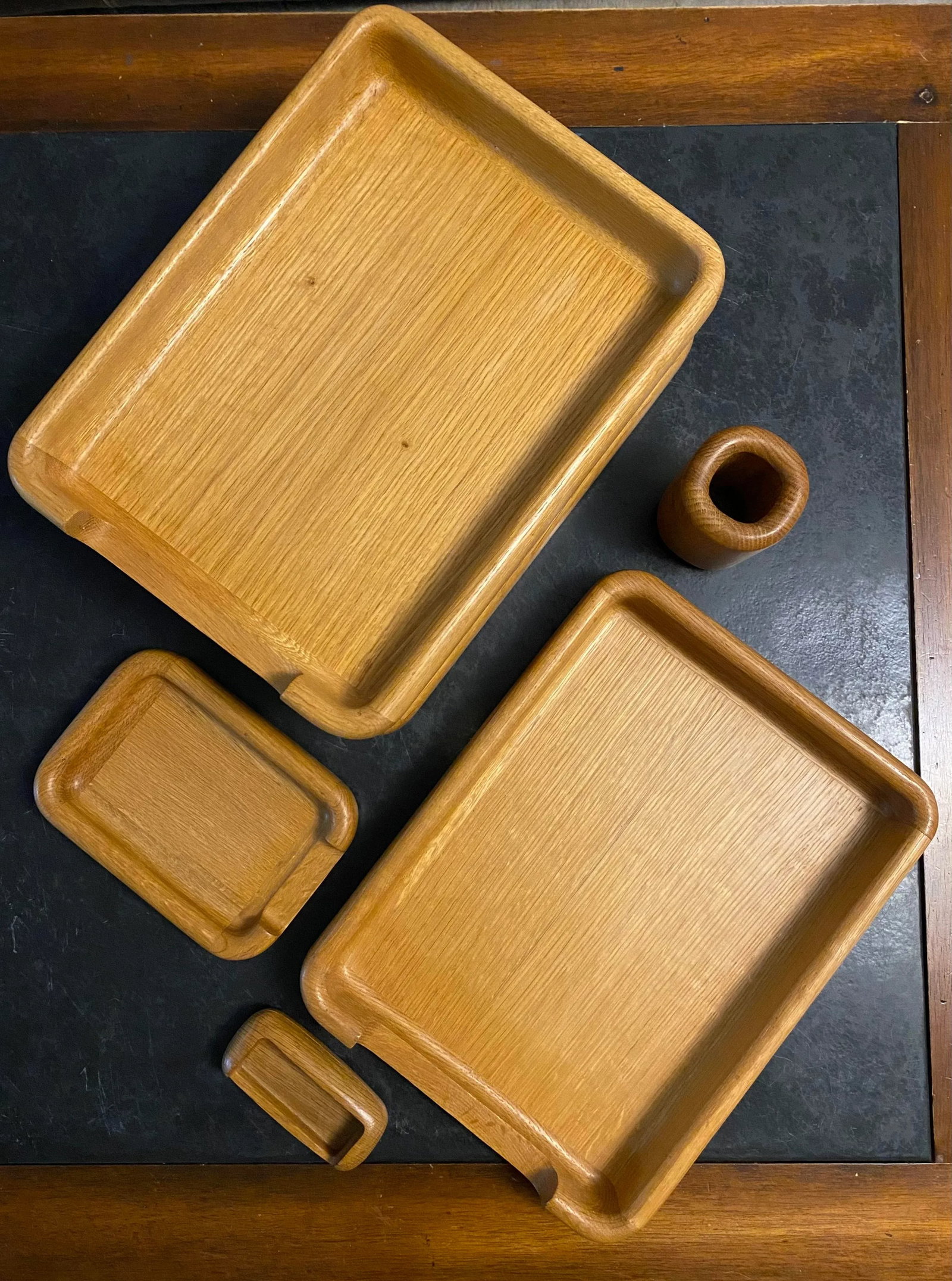 Mid-Century Eldon Woodline Desk Set, 5-Piece in Oak, Series 6500 - 2